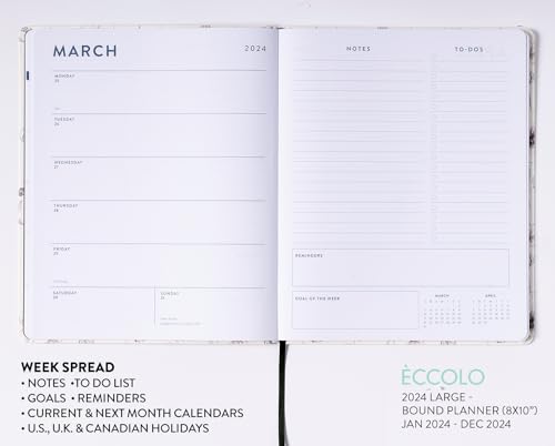2024 Flower Blossoms Large Bound Planner