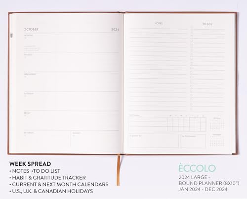 2024 Brown Spine Large Bound Planner