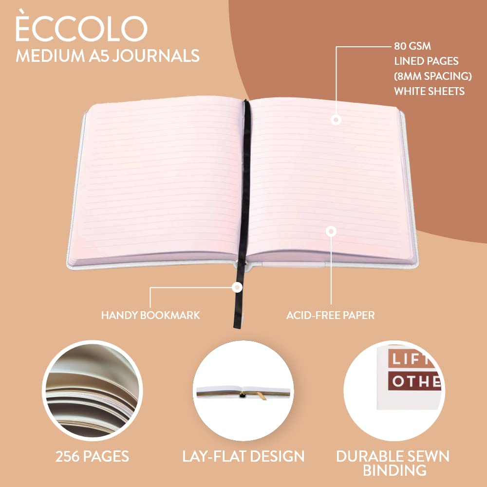 256 Ruled Ivory Pages Notebook
