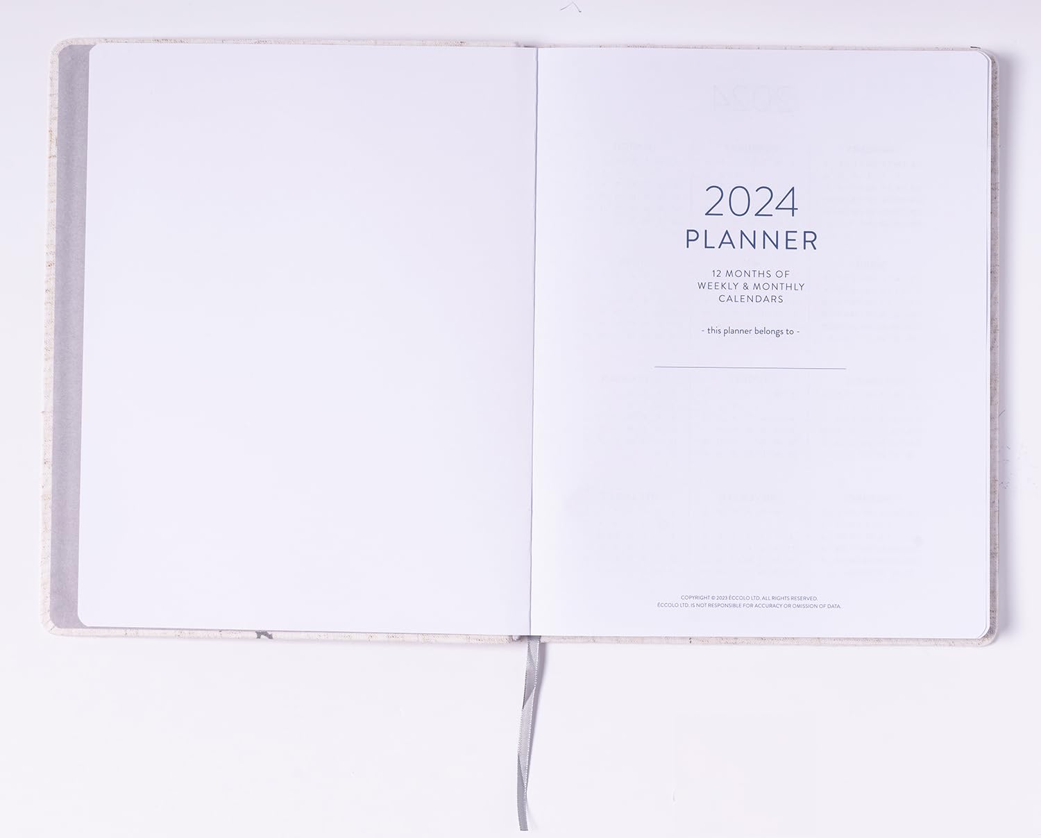 2024 Linen Botanical Large Bound Planner
