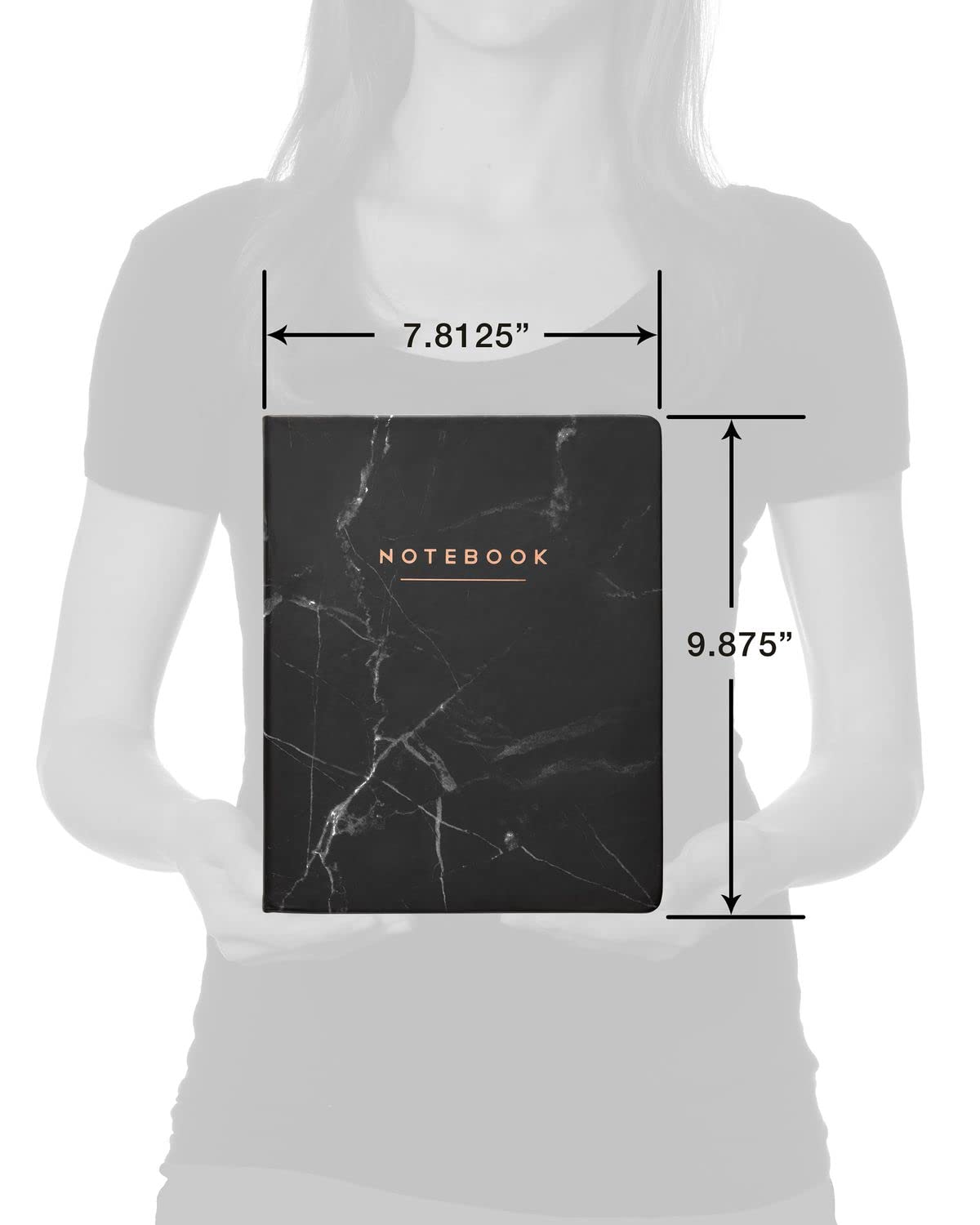 Black Marble Desk Size Journal