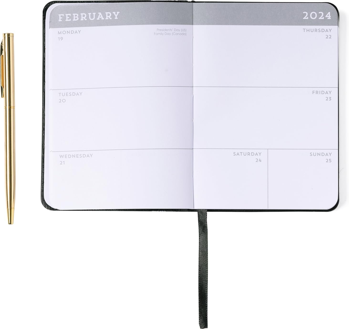 2024 Black Pocket Weekly Planner