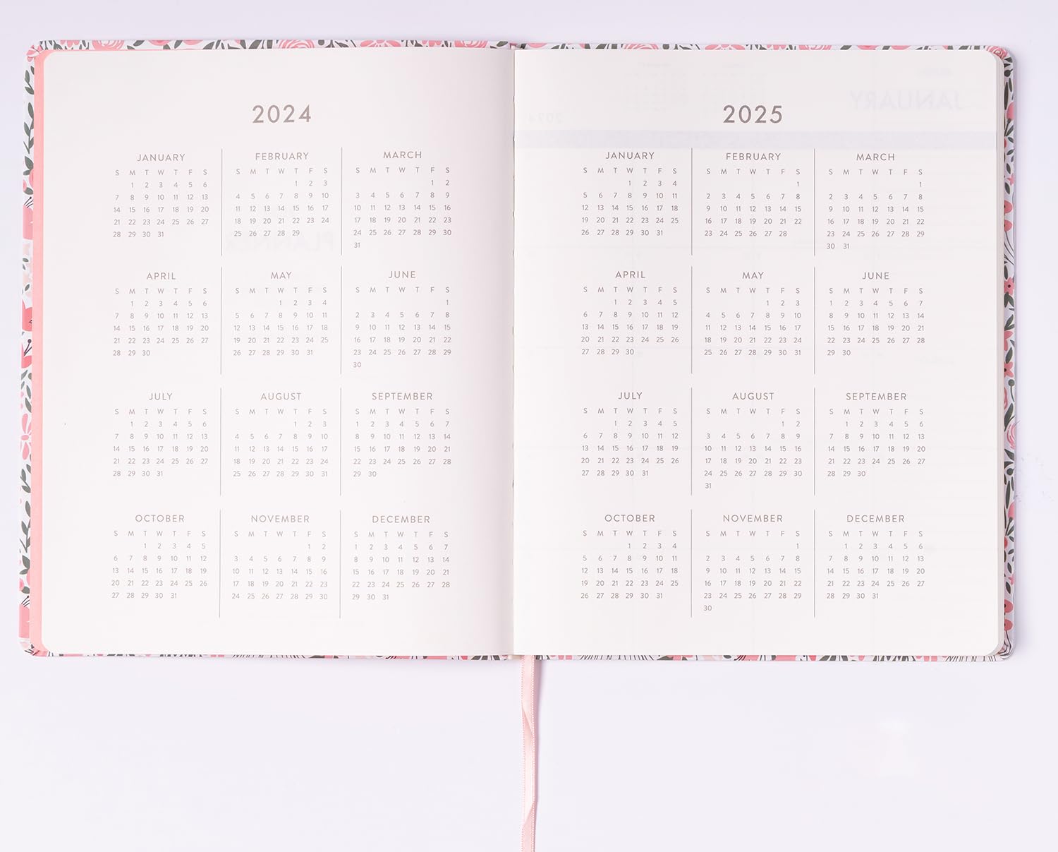 2024 Pink Garden Large Bound Planner