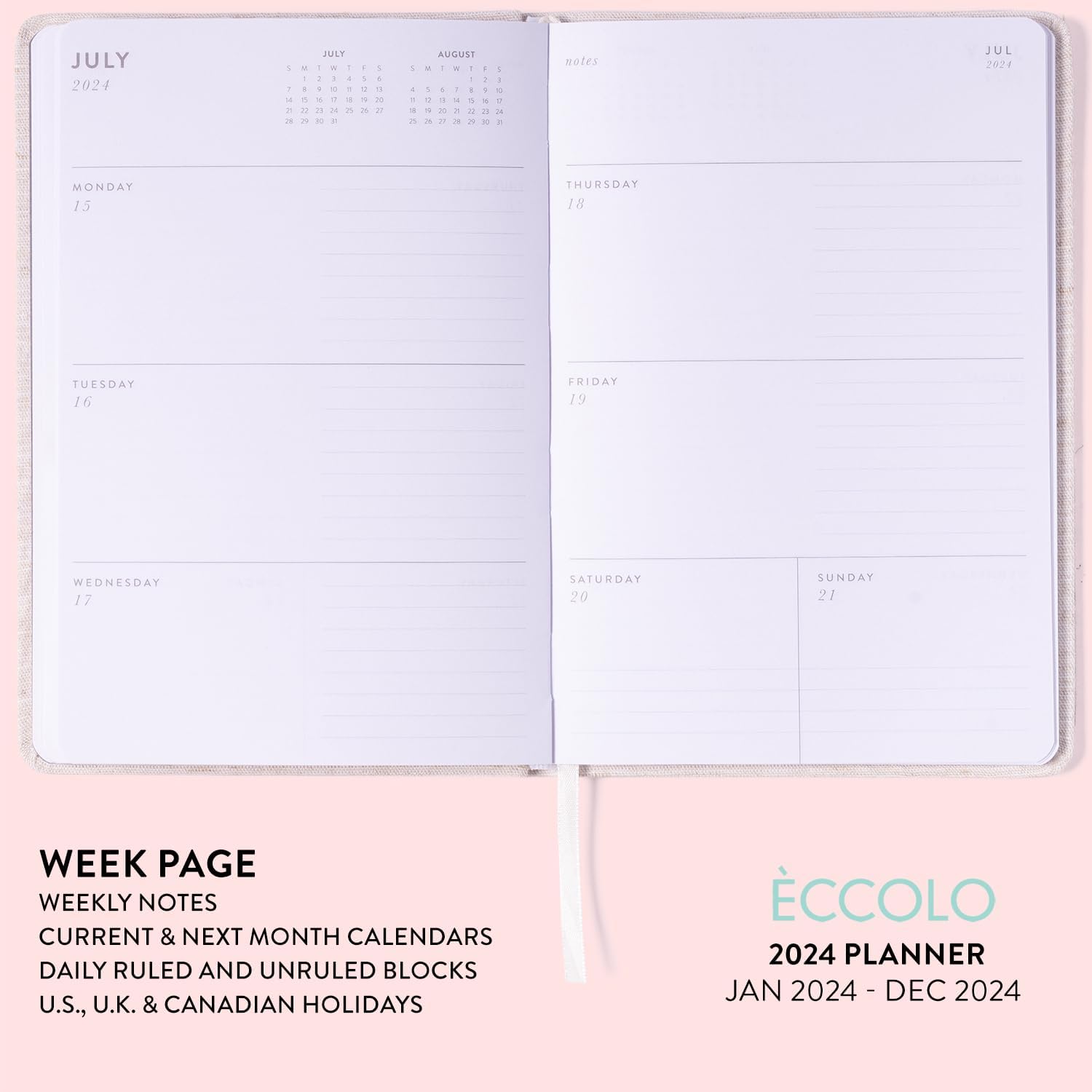 2024 Linen 6x8 Bound Planner