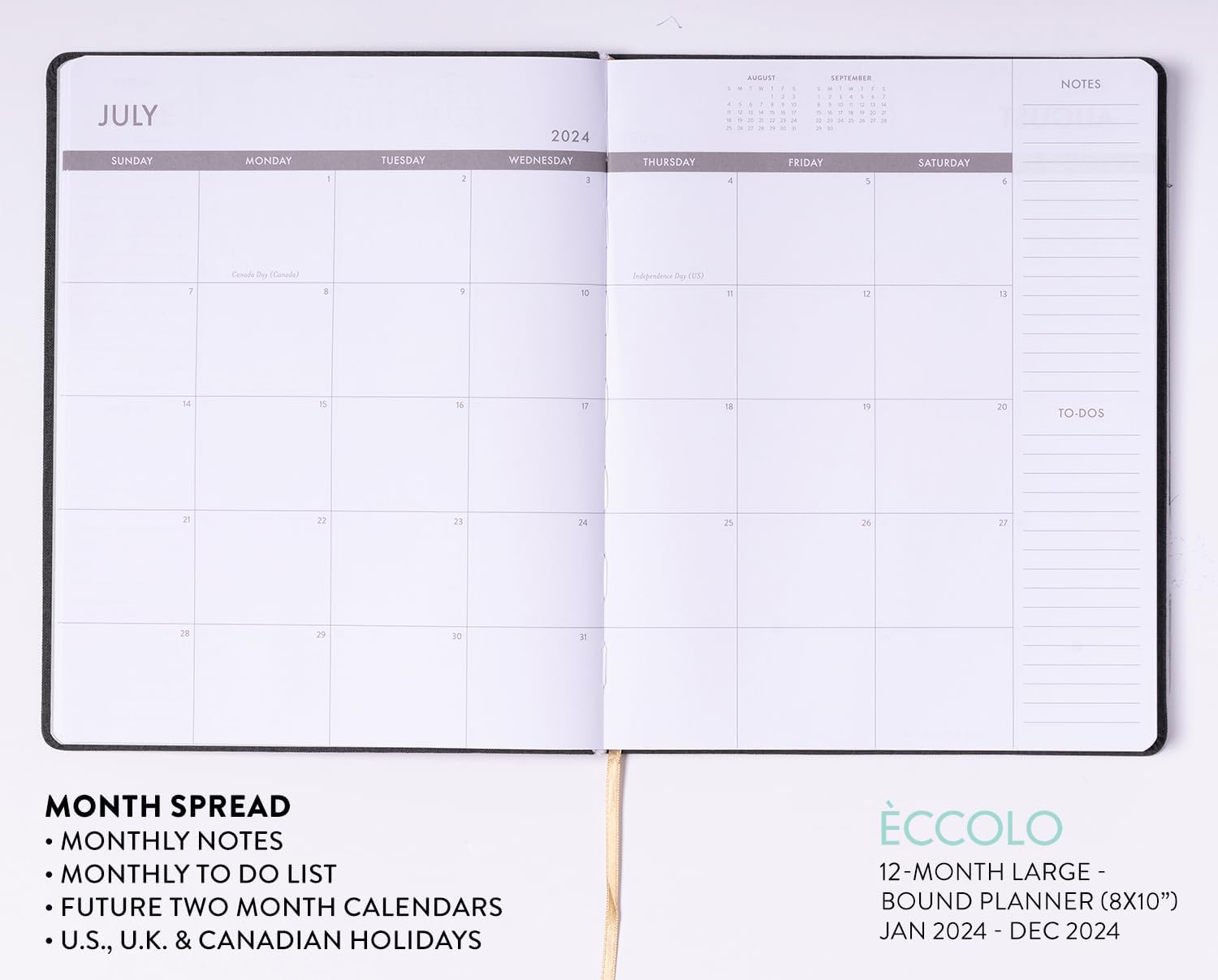 2024 Linen Floral Large Bound Planner
