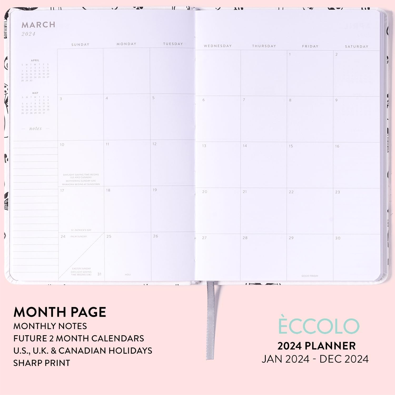 2024 Mushroom Sketch 6x8 Bound Planner