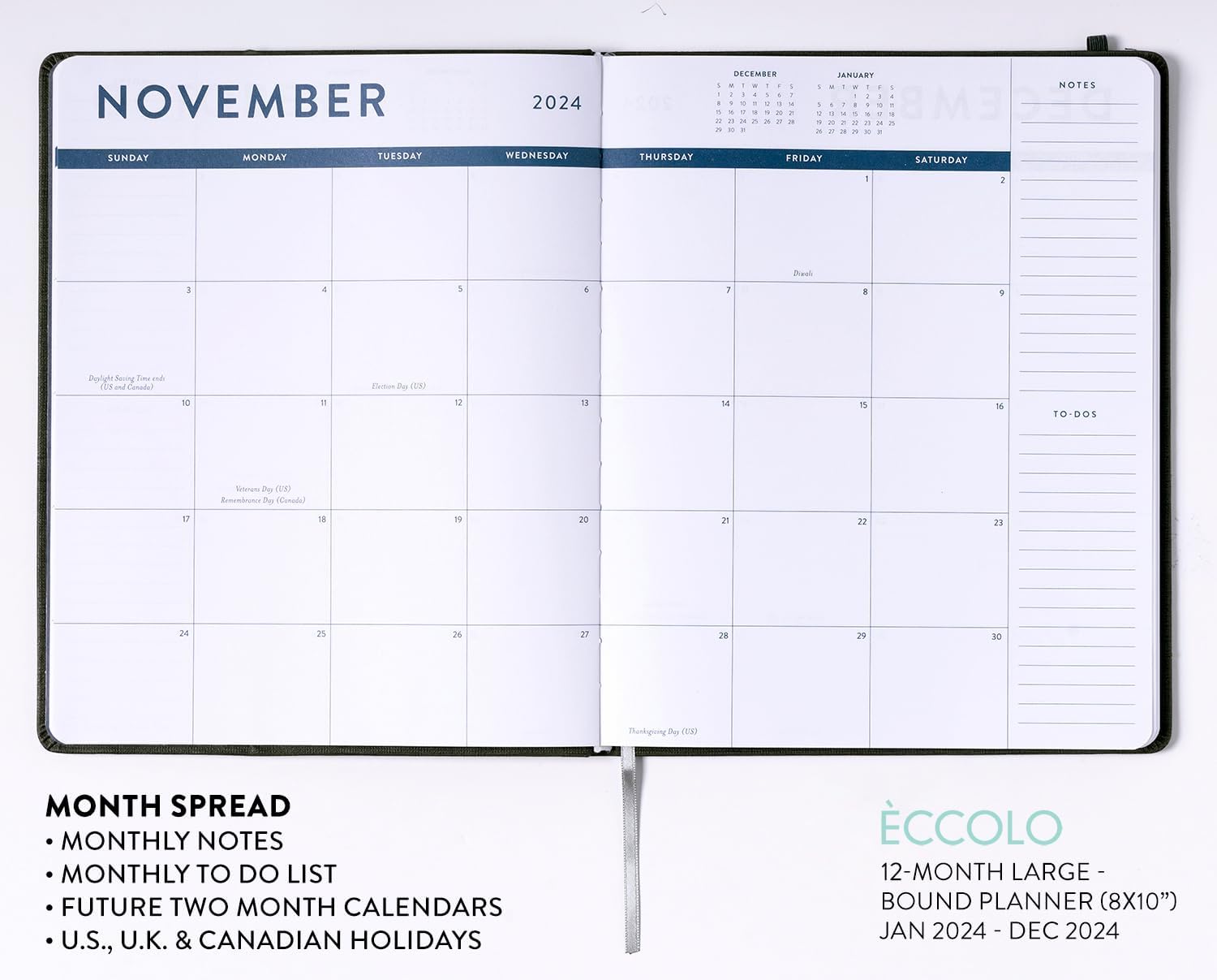 2024 Linen Grey Large Bound Planner