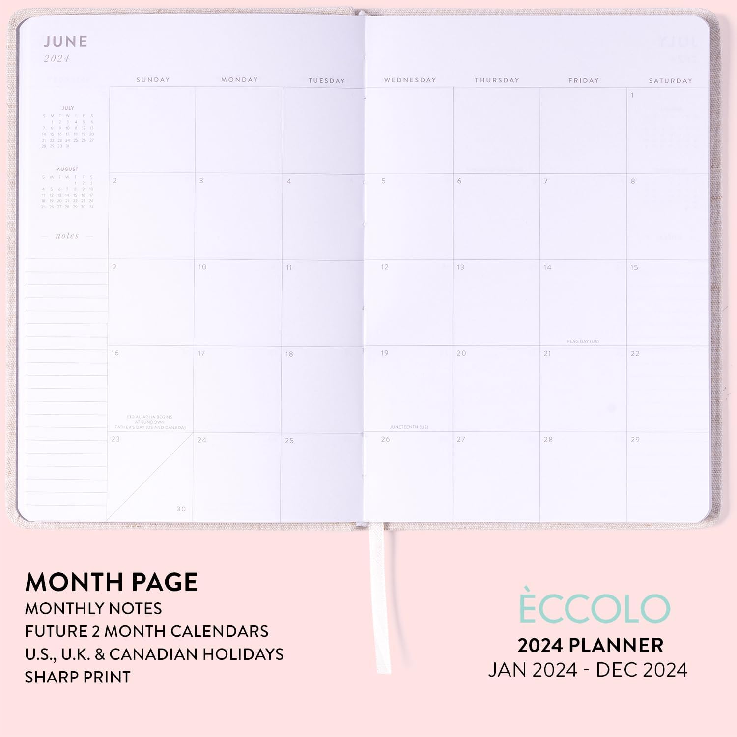2024 Linen 6x8 Bound Planner