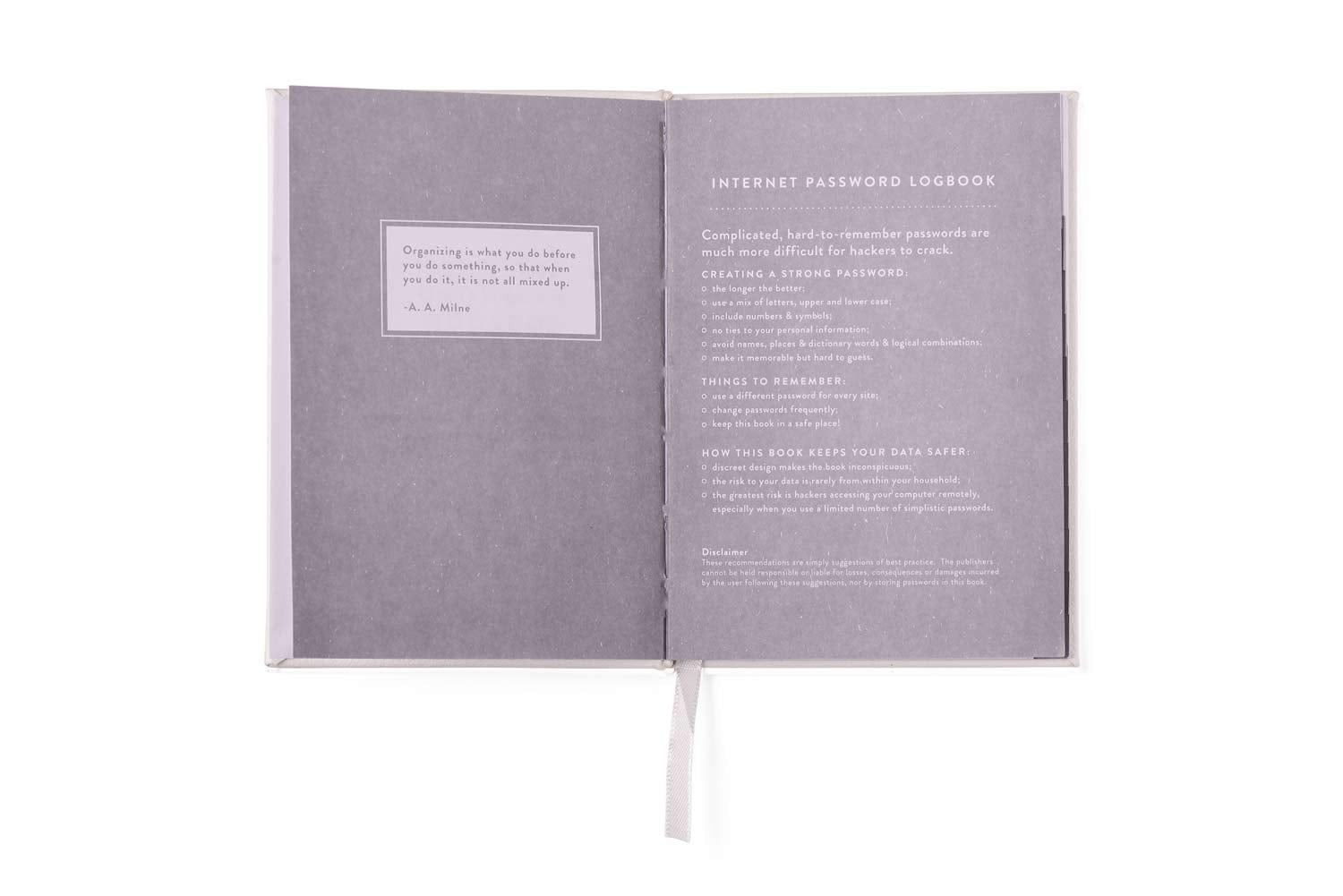 Discrete Pocket Size Password Tracking Book
