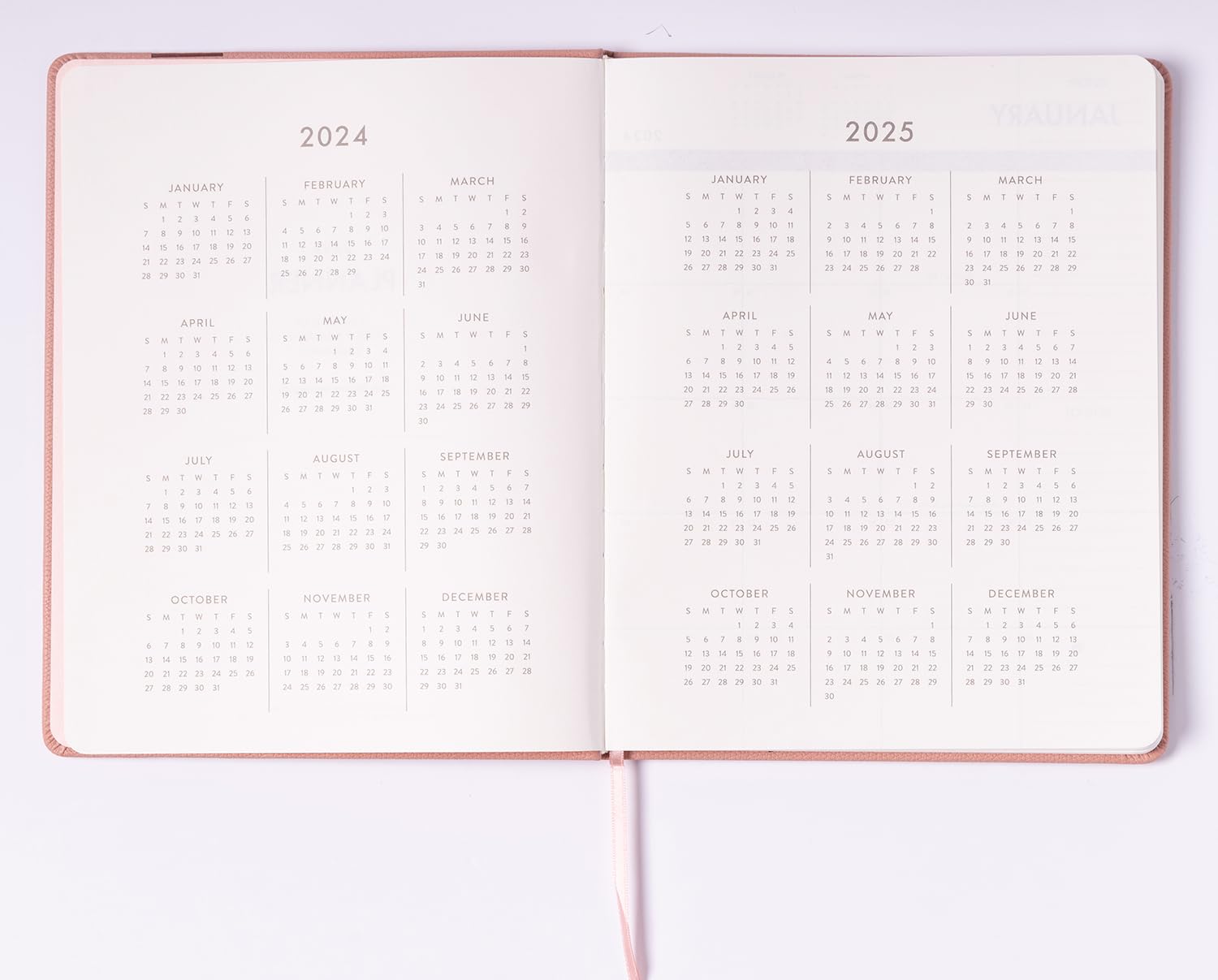 2024 Light Pink Large Bound Planner