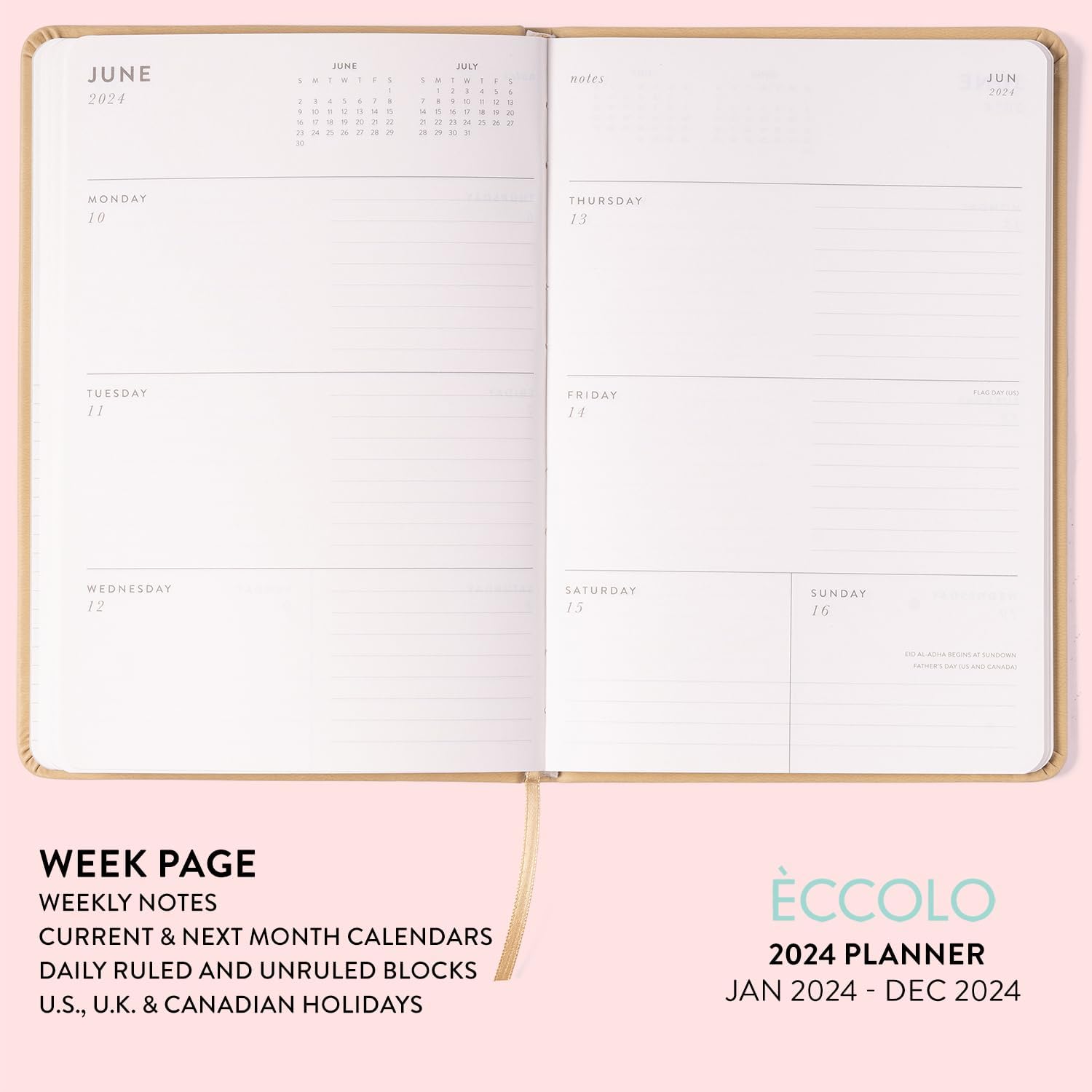 2024 Cream Eucalyptus 6x8 Bound Planner