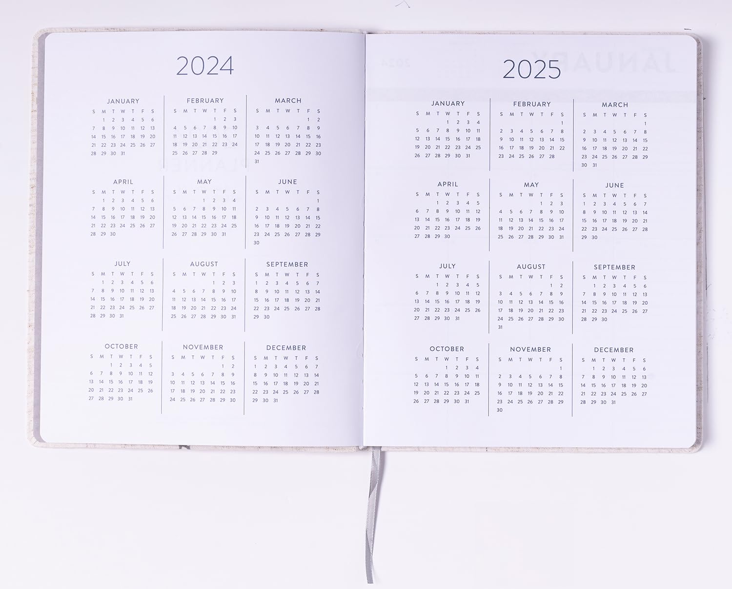 2024 Linen Botanical Large Bound Planner
