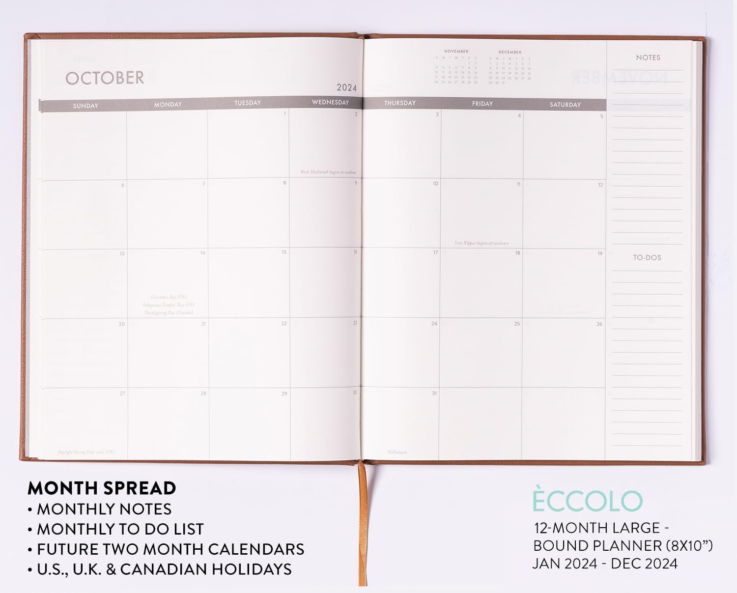 2024 Brown Spine Large Bound Planner
