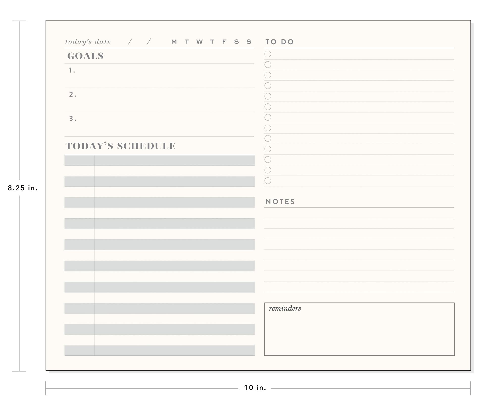 Ivory Paper and Gold Spiral Spine Desk Date Scheduler Image