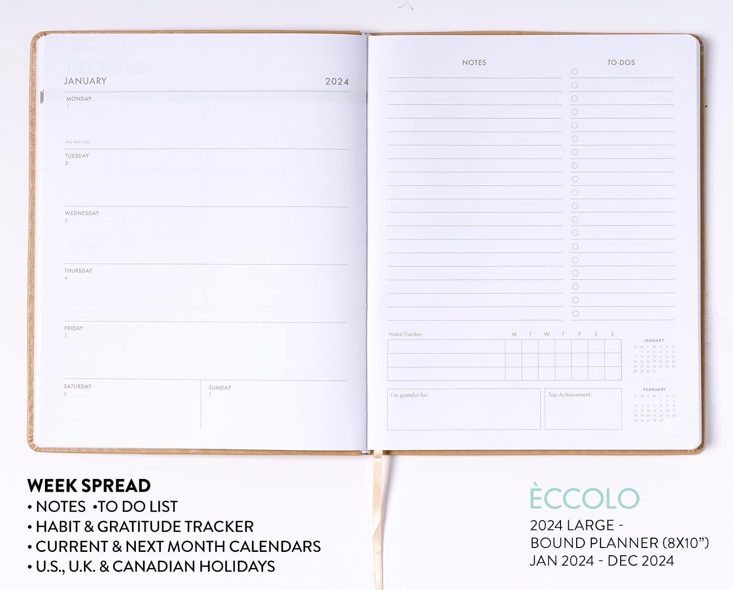 2024 Champagne Large Bound Planner