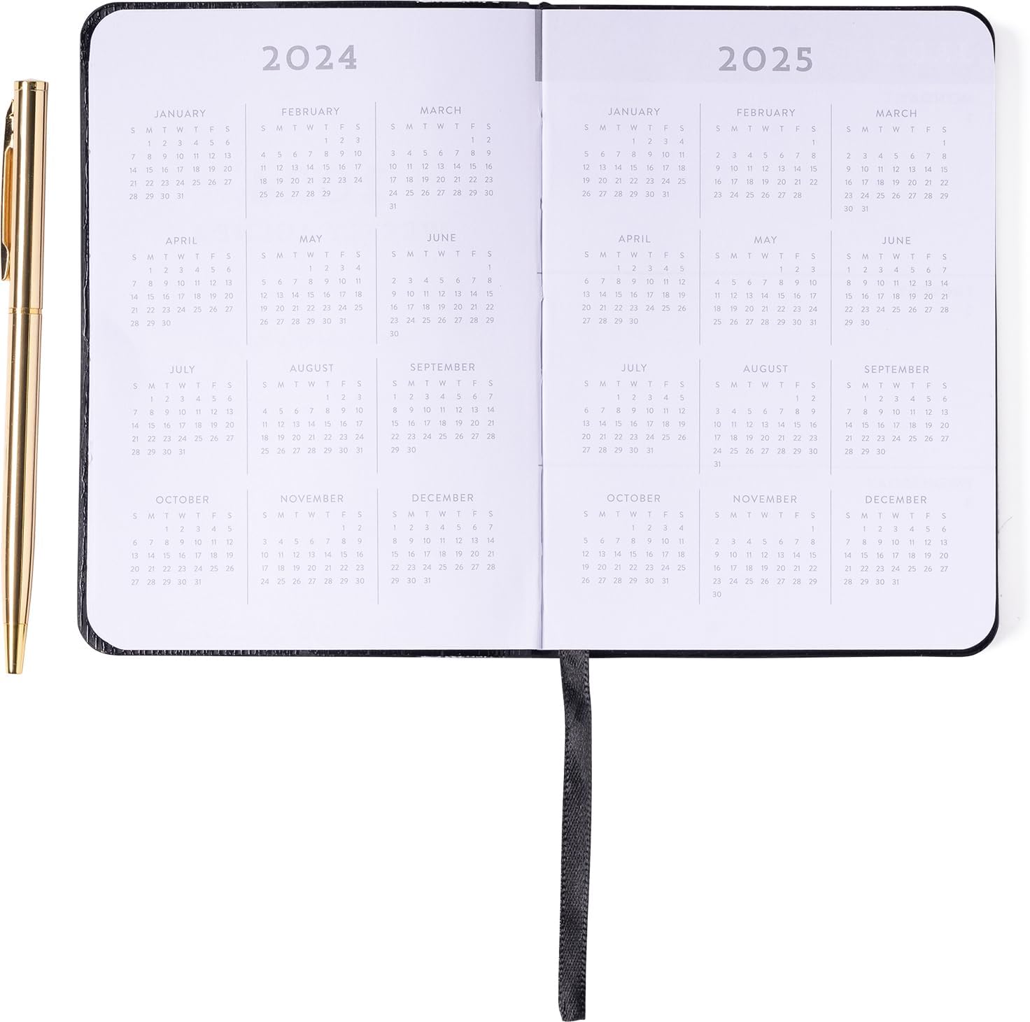 2024 Black Pocket Weekly Planner
