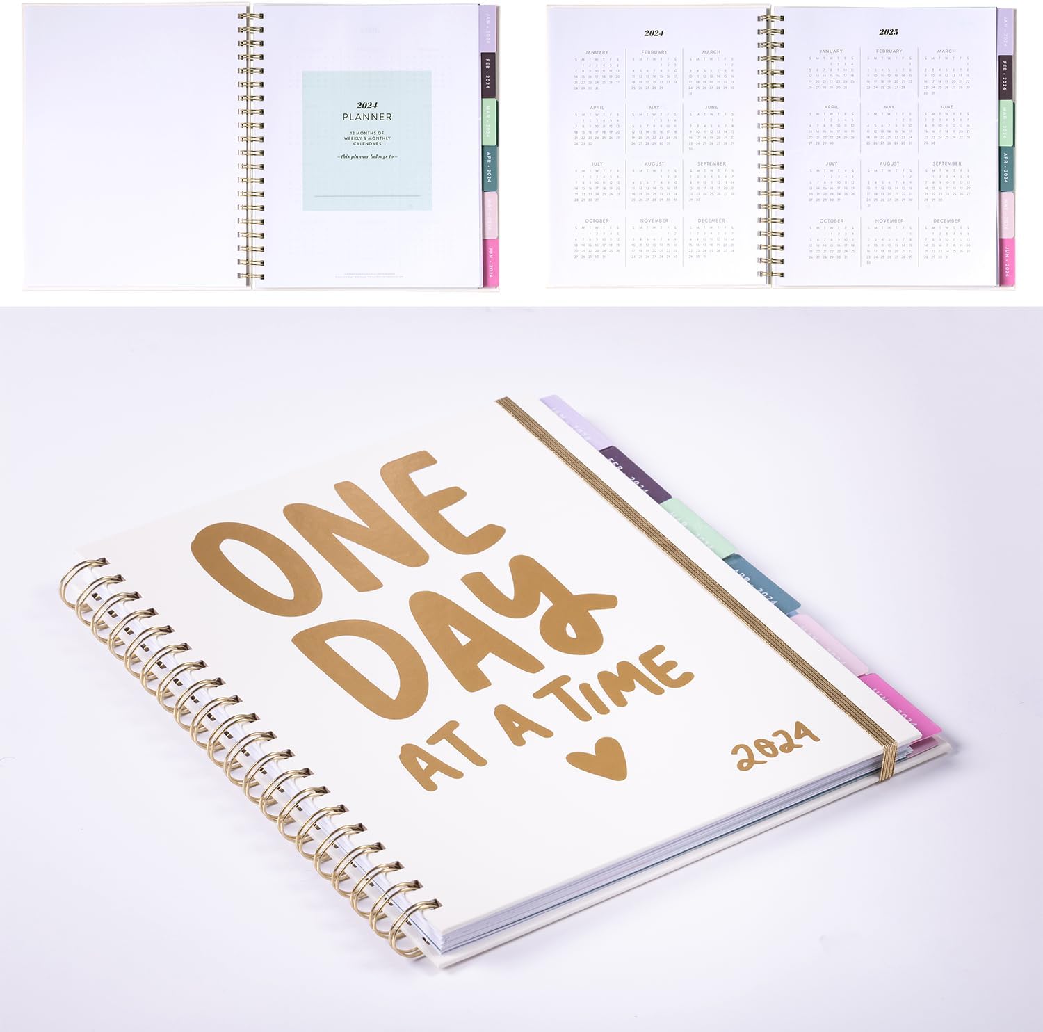 2024 One Day At A Time Large Spiral Planner