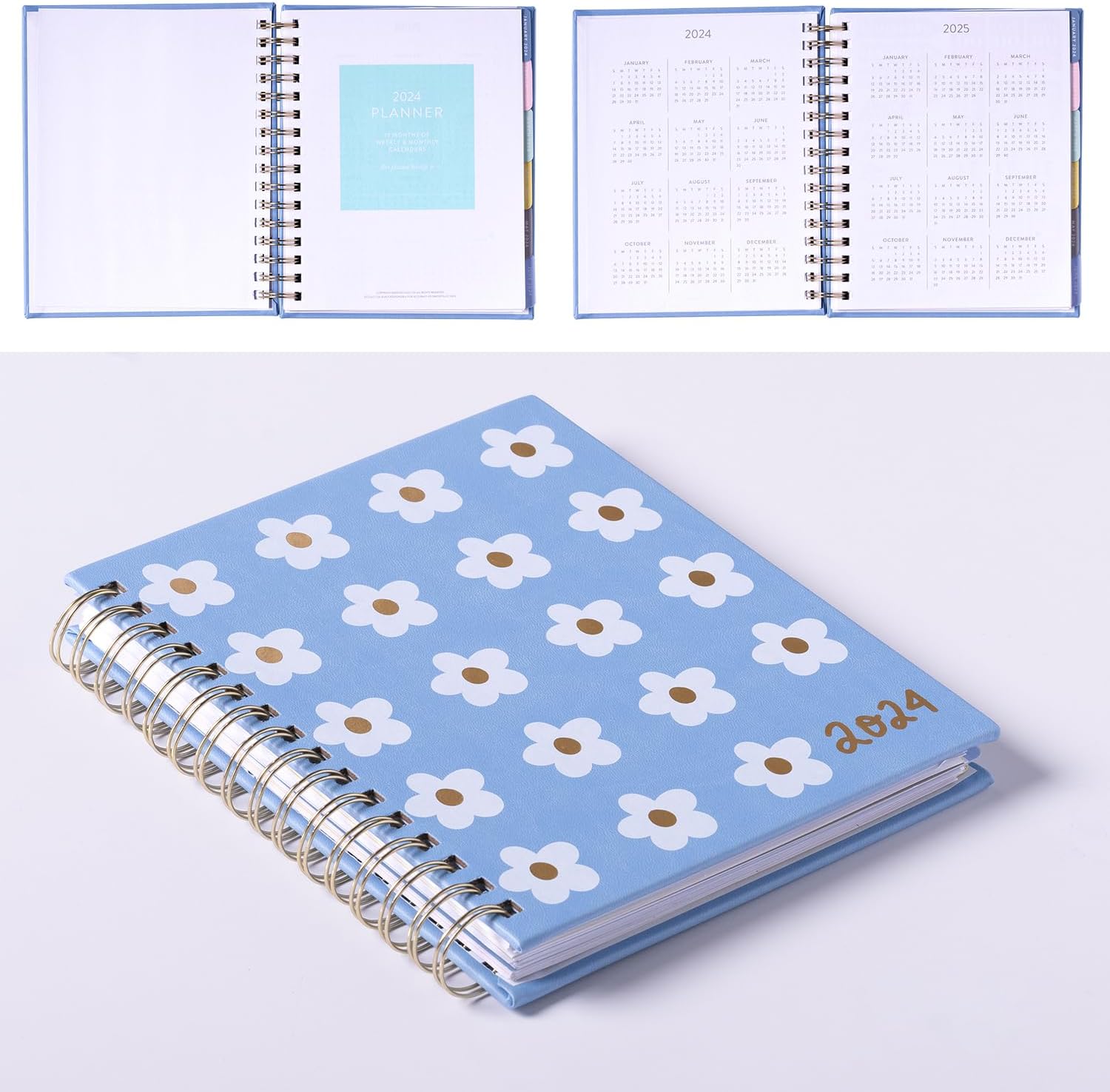 2024 Blue Daisy Spiral Fun Planner