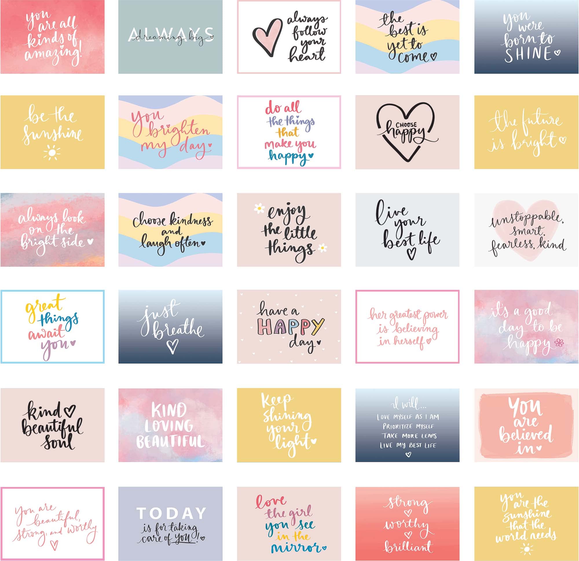 30 4x6 Cards with Different Inspirational Designs
