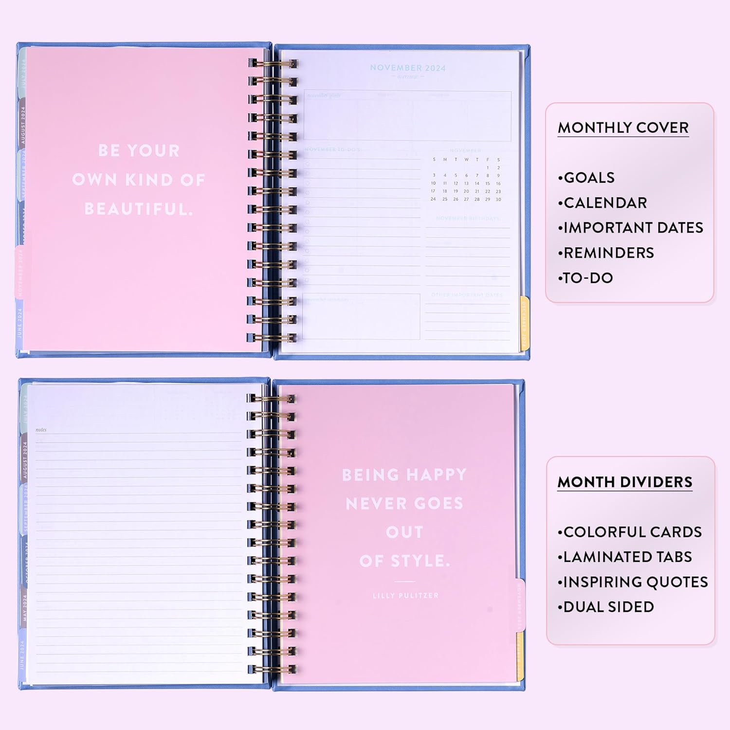 2024 Blue Daisy Spiral Fun Planner