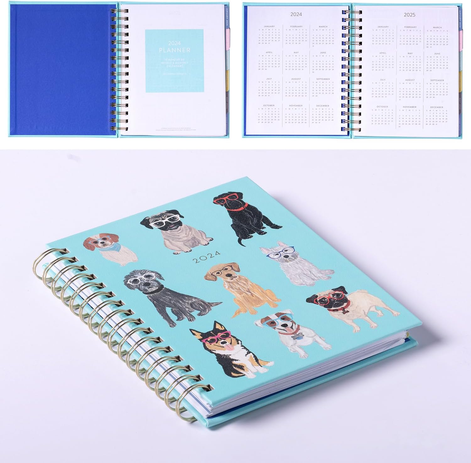 2024 Dogs with Glasses Spiral Fun Planner