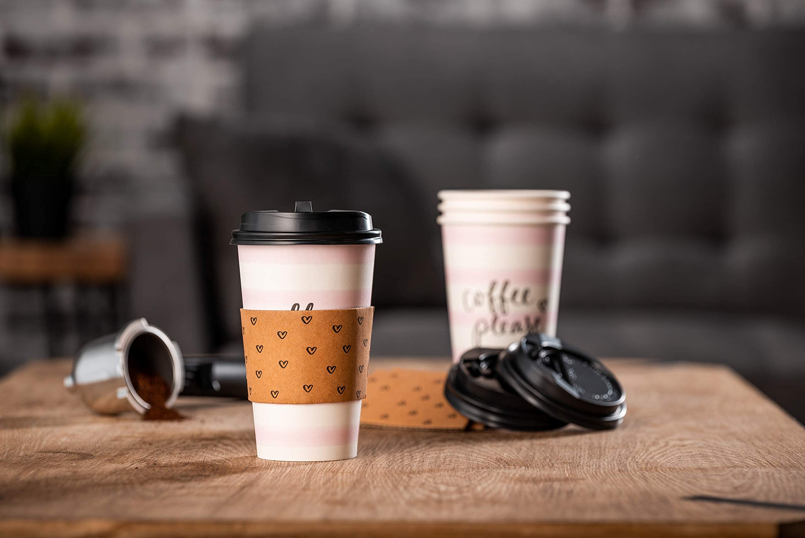 Pink Stripes Cups for Home-use, Office, Restaurant and Events