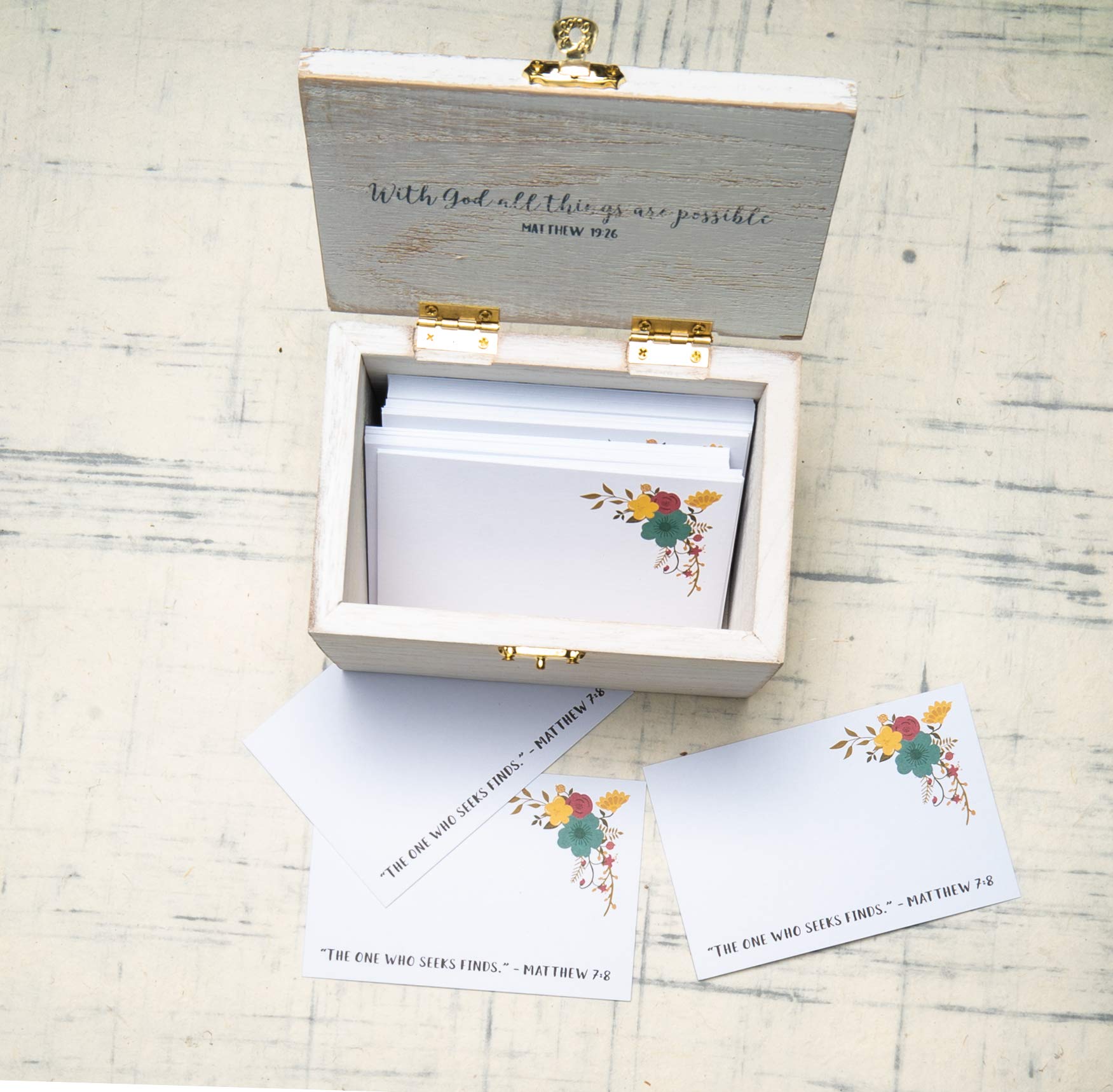 Give Thanks Rustic White Keepsake Box