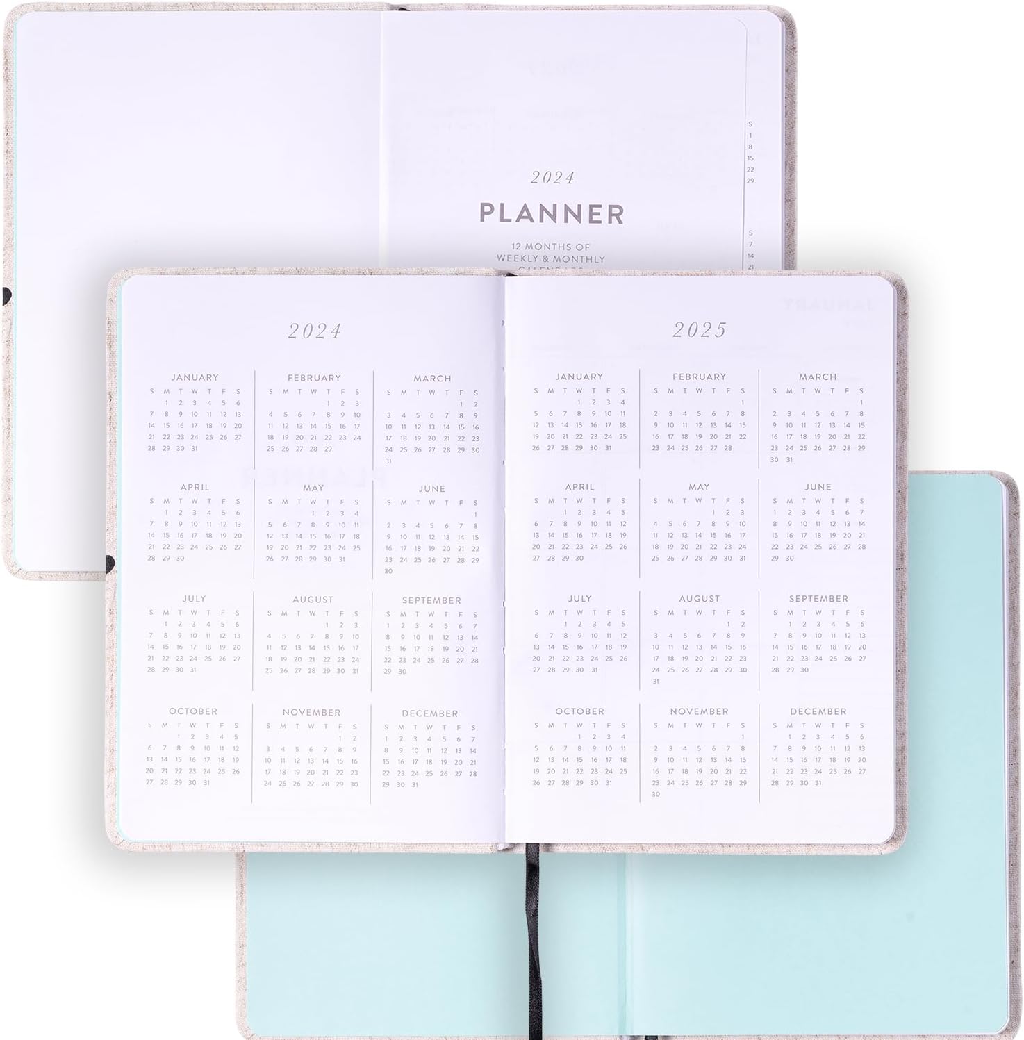 2024 Linen Pindots 6x8 Bound Planner