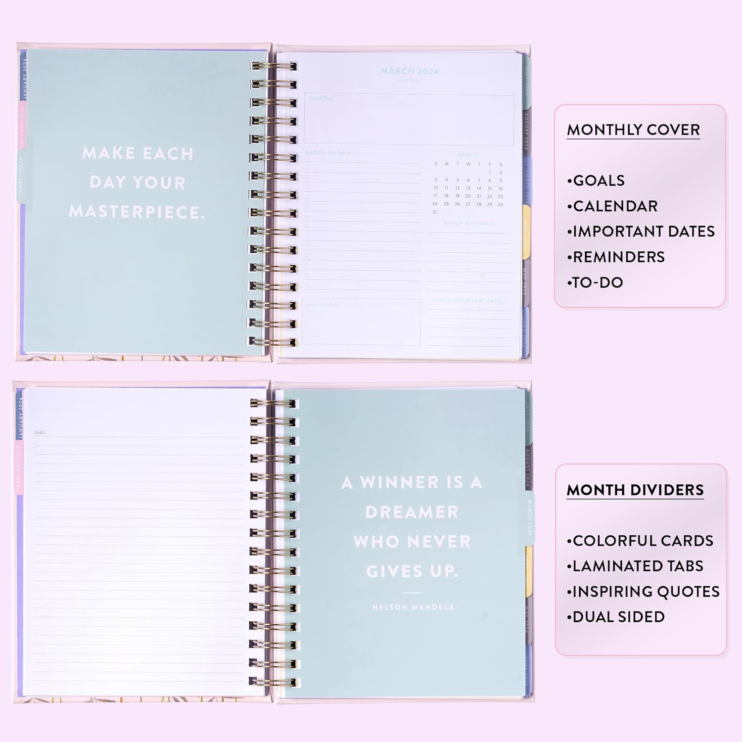 2024 Flowers Spiral Fun Planner