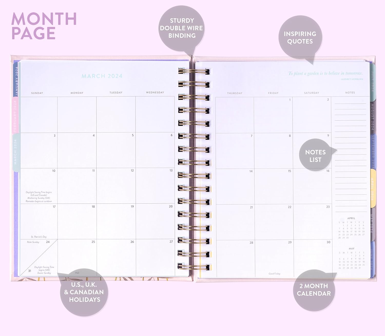 2024 Flowers Spiral Fun Planner