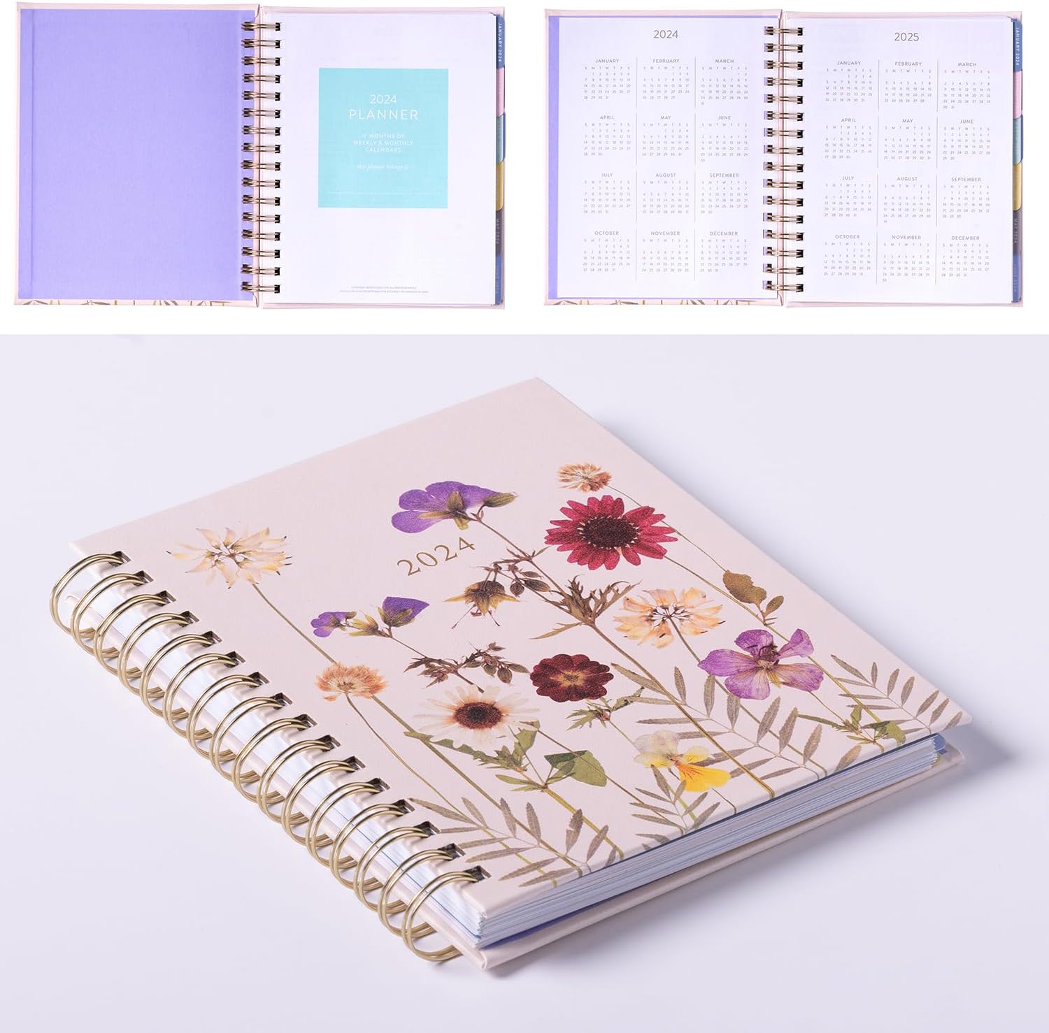 2024 Flowers Spiral Fun Planner