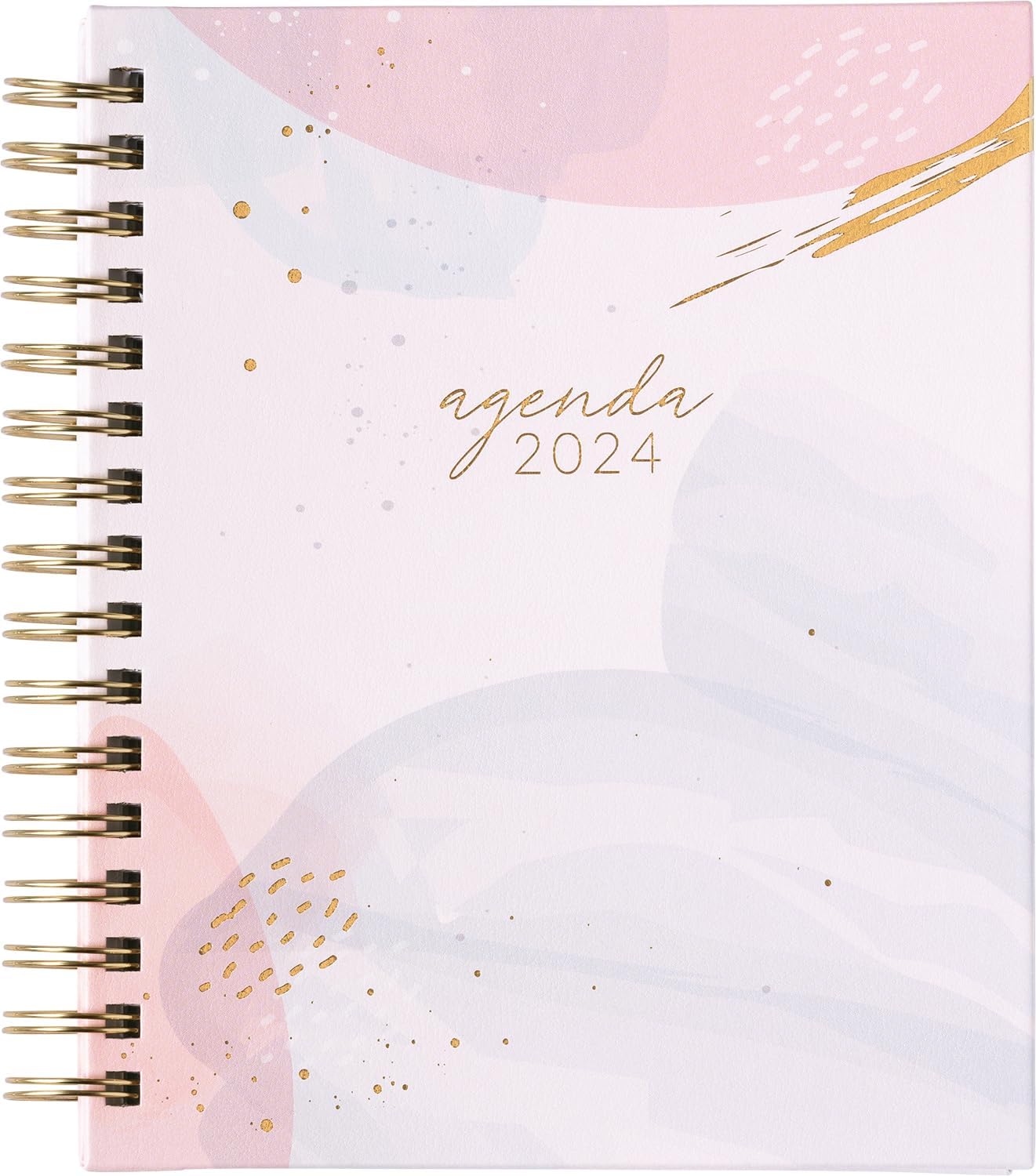 2024 Pastel Brush Strokes Spiral Fun Planner