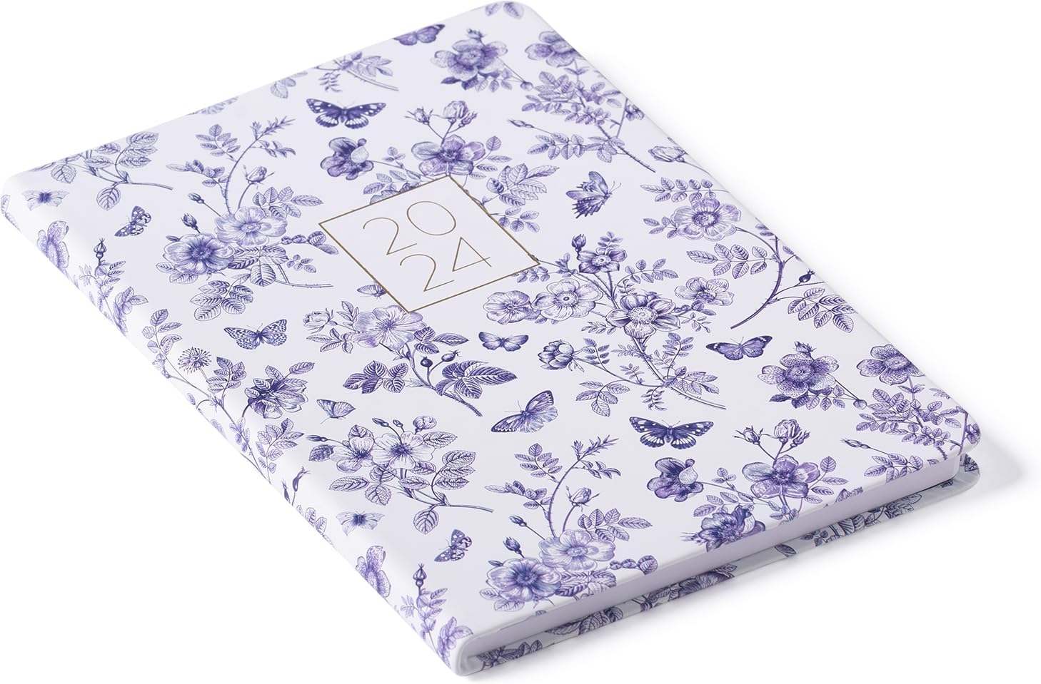 2024 Purple Flower & Butterflies 6x8 Bound Planner