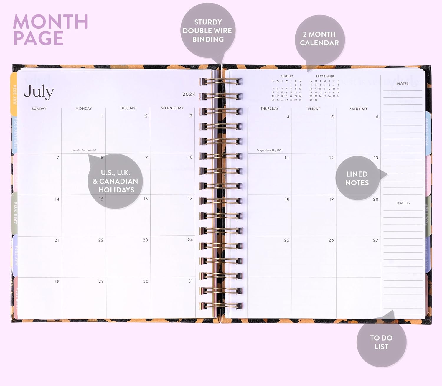 2024 Cheetah Spiral Fun Planner