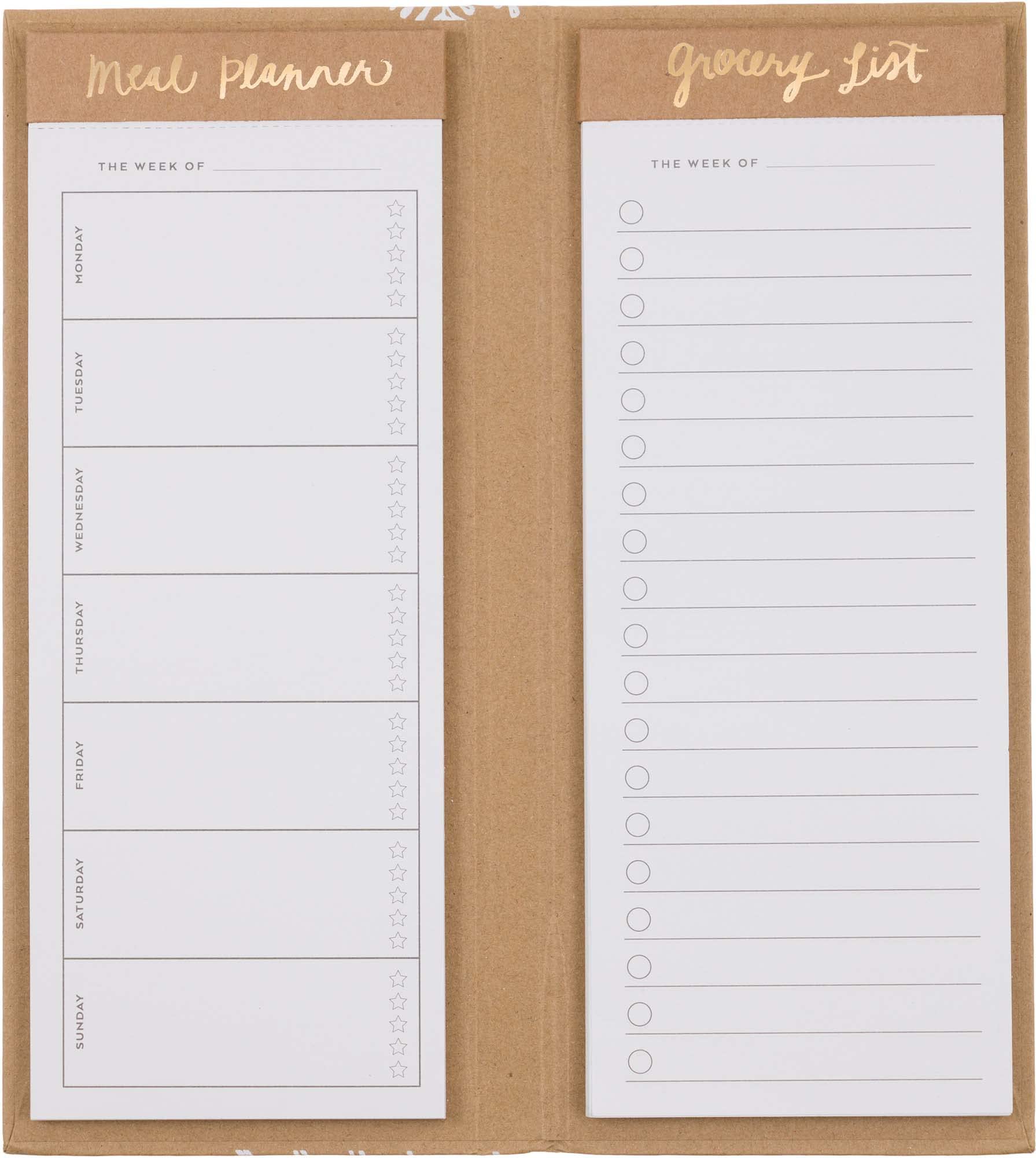 Hard Cover Folder Grocery List Notepad