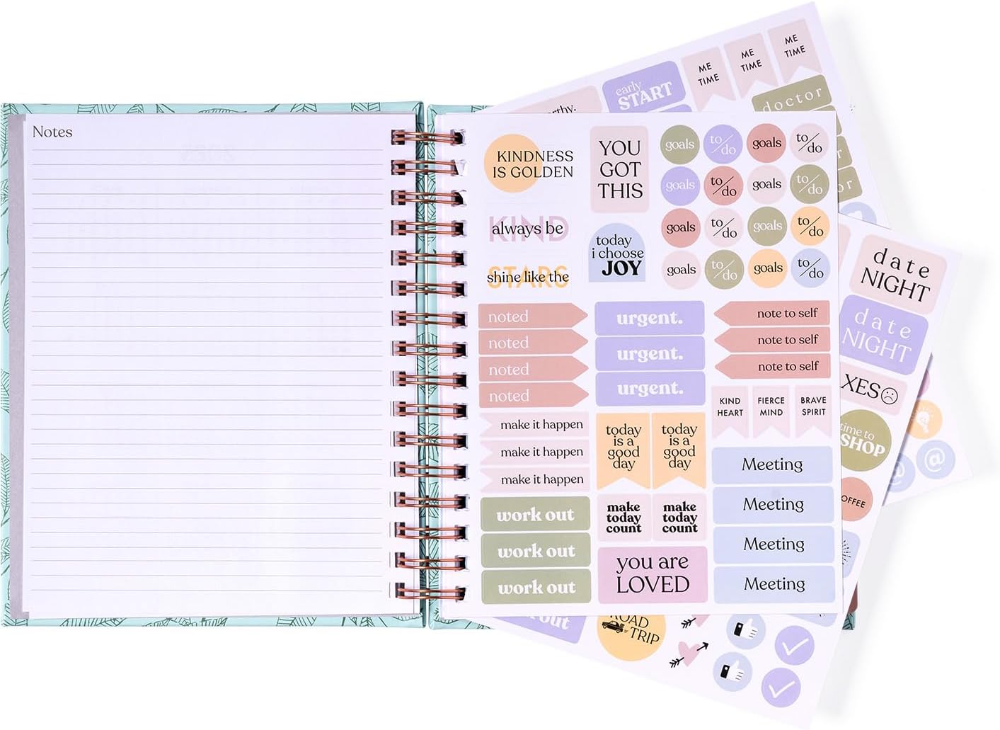 2024 Green Leaf Spiral Fun Planner