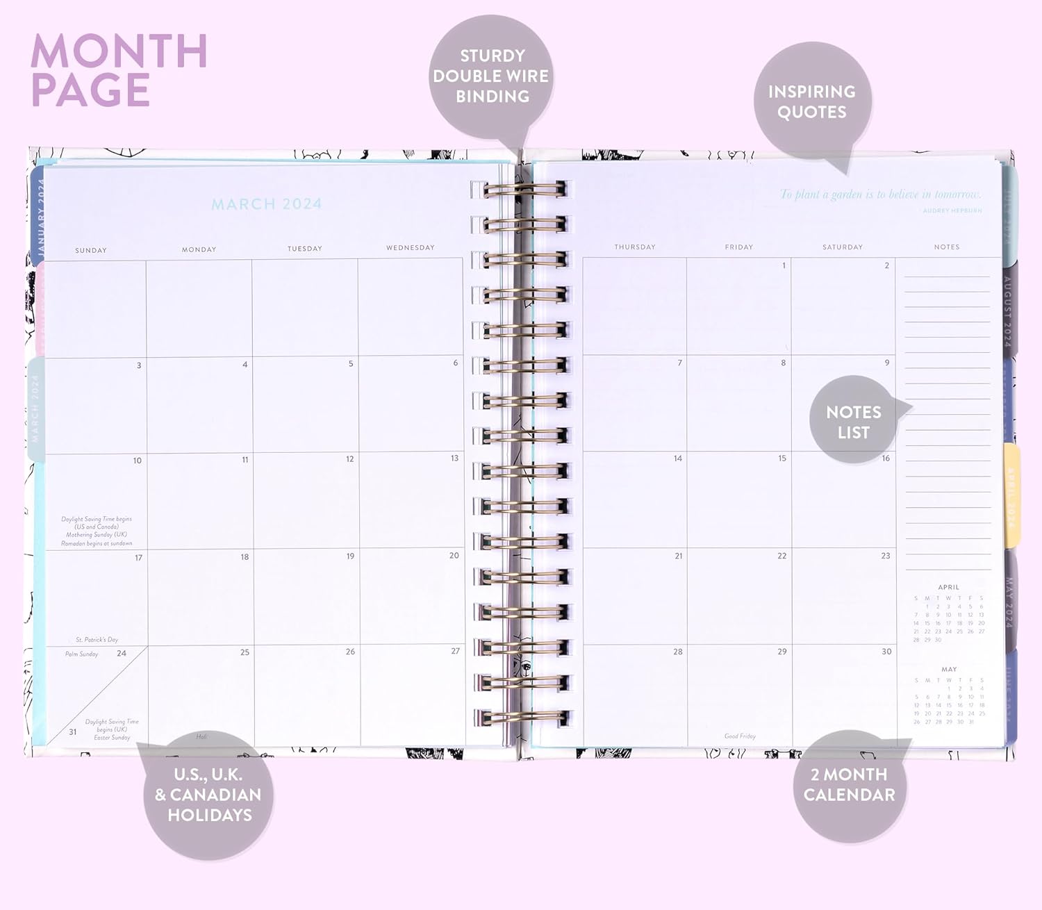 2024 Pet Illustration Spiral Fun Planner