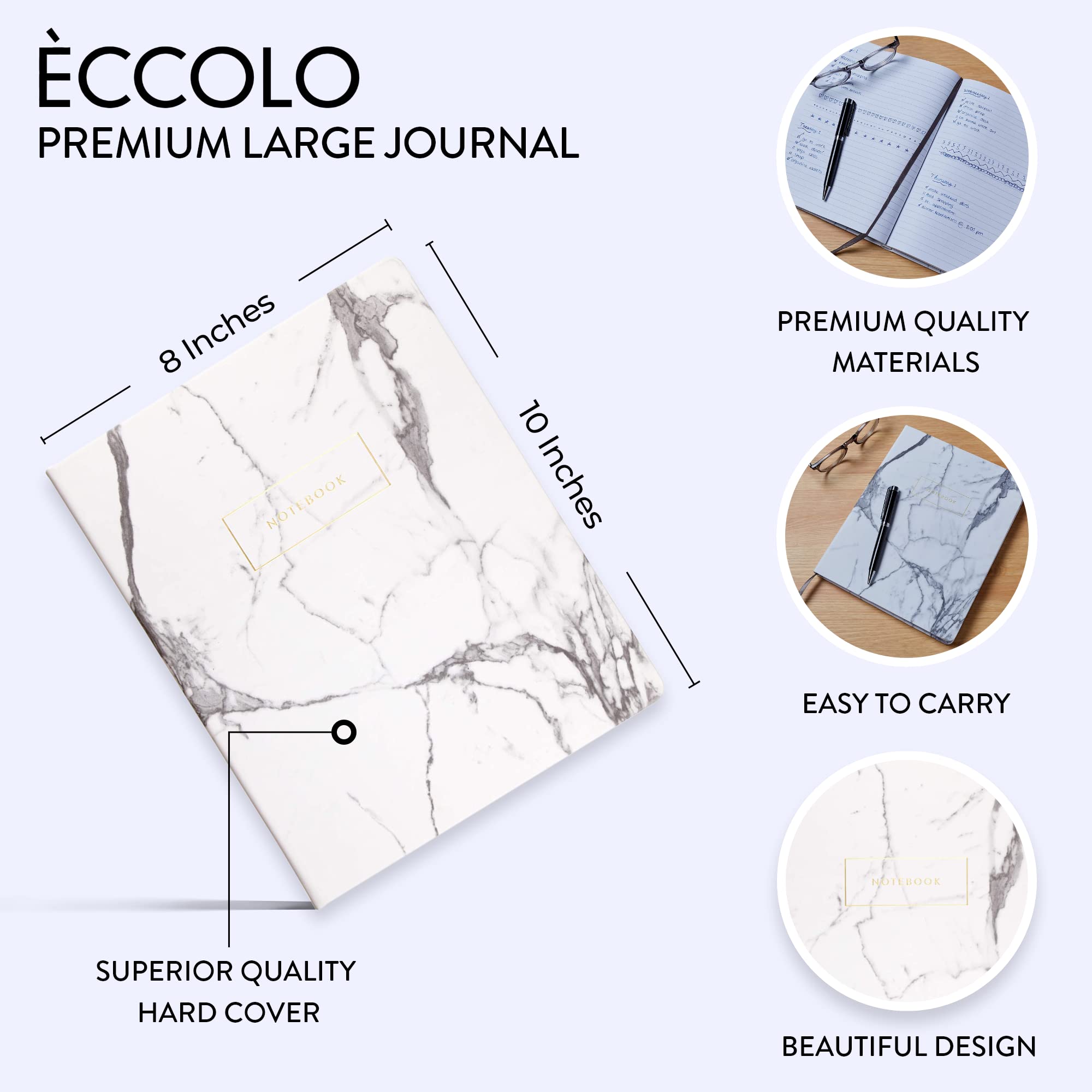 Writing Journal with 256 Ruled White Pages