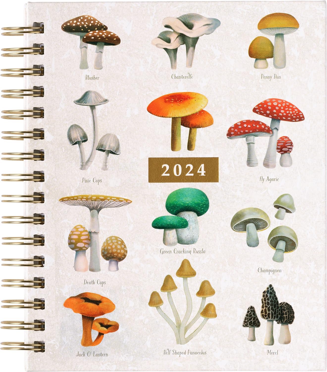 2024 Vintage Mushrooms Spiral Fun Planner