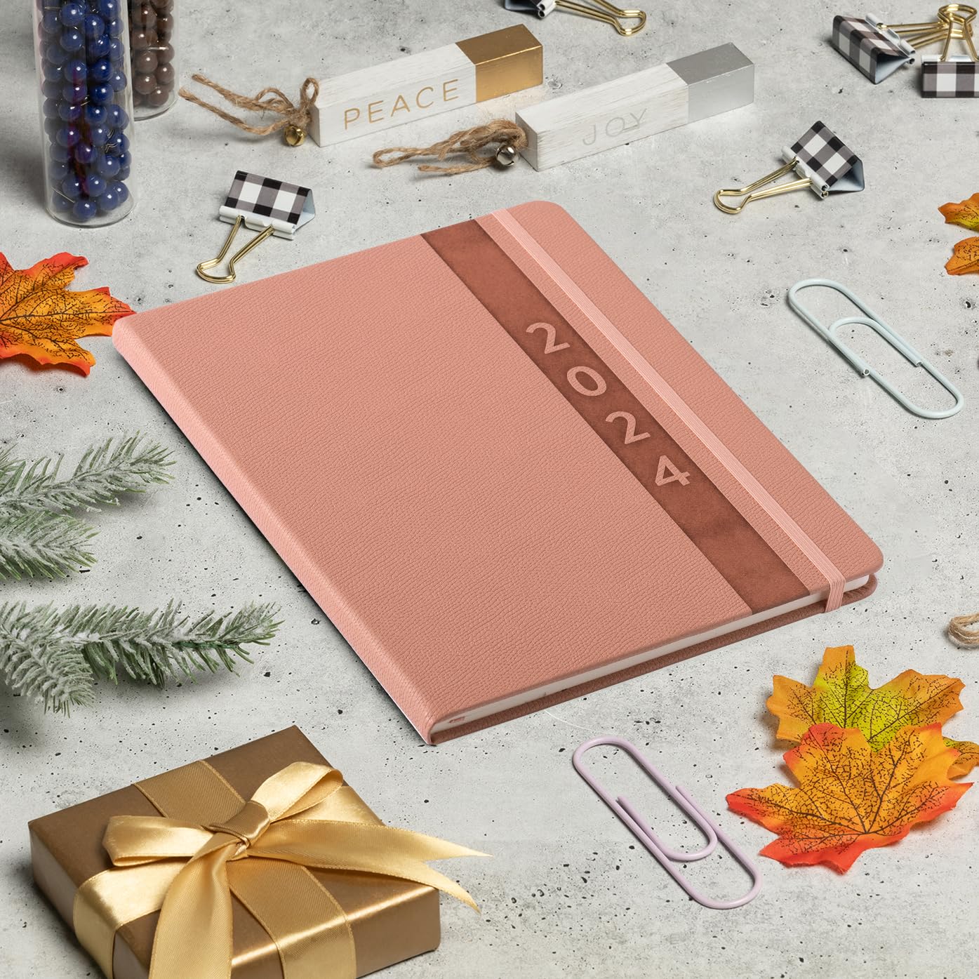2024 Light Pink Large Bound Planner