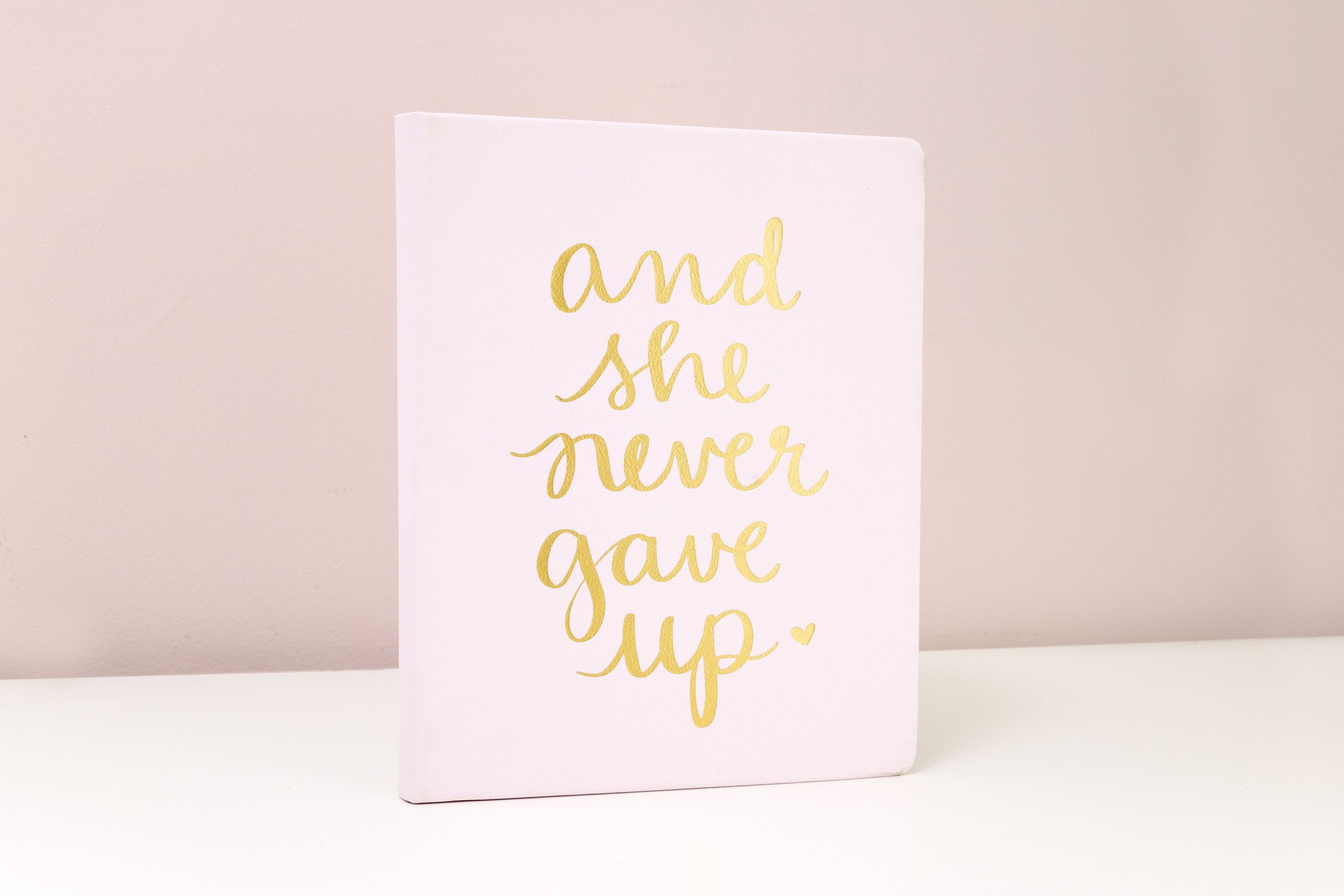 She Never Gave Up 8x10 Hardcover Notebook