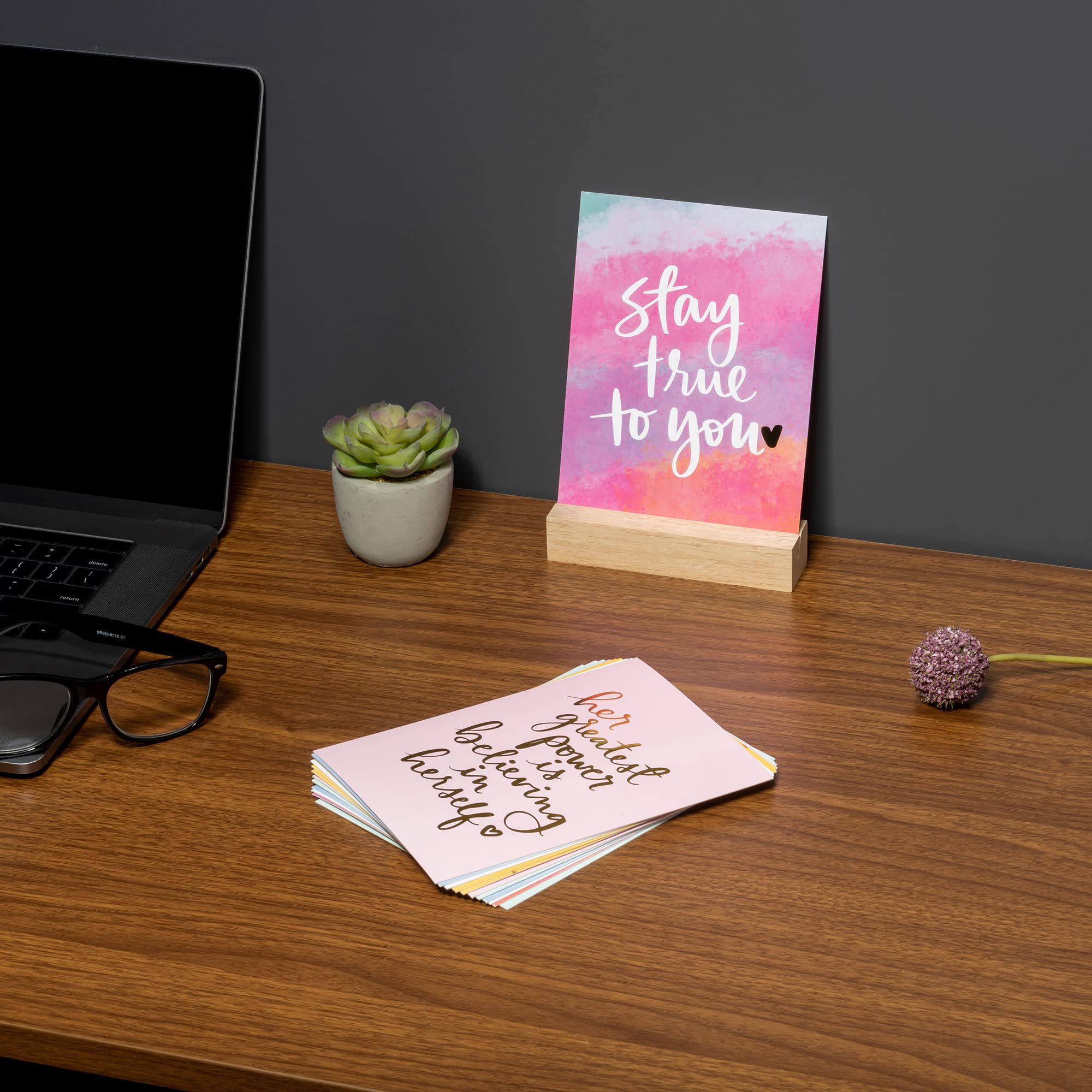 Dayna Lee Artwork and Quotes on Gold Stamped Display Cards