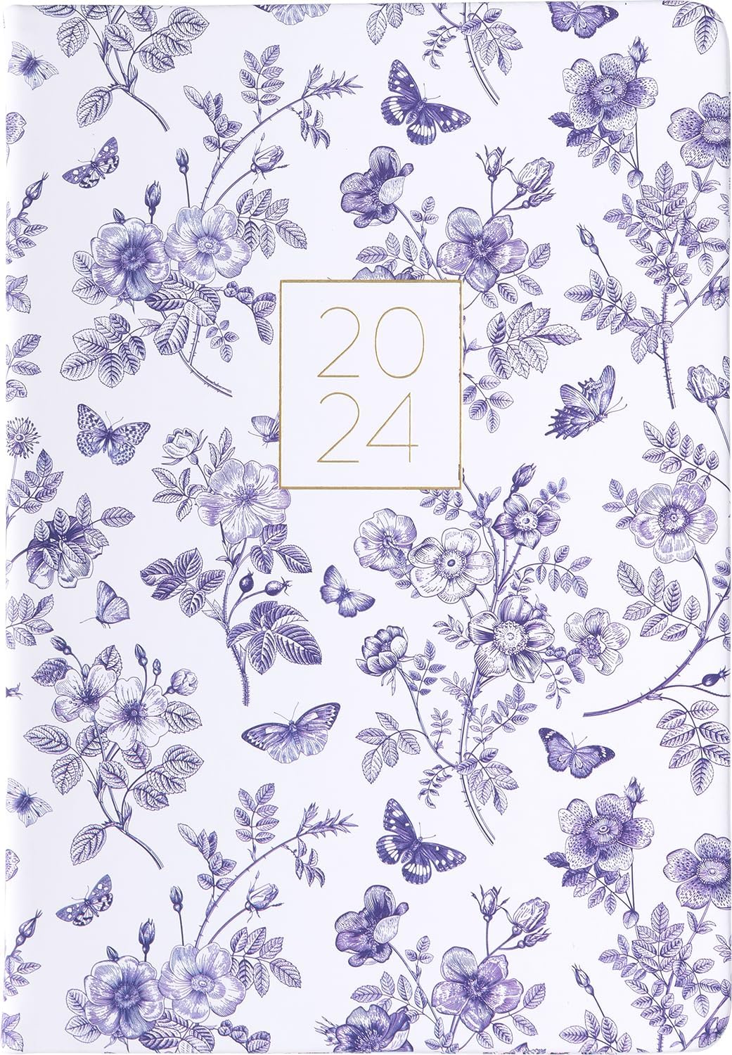 2024 Purple Flower & Butterflies 6x8 Bound Planner