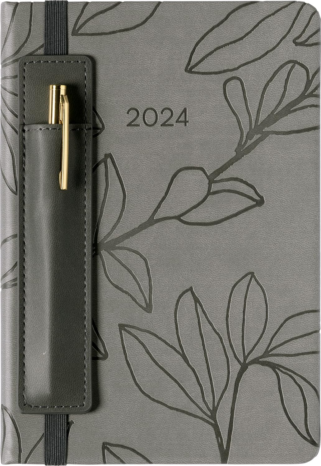 2024 Gray with Pen and Pouch 6x8 Bound Planner