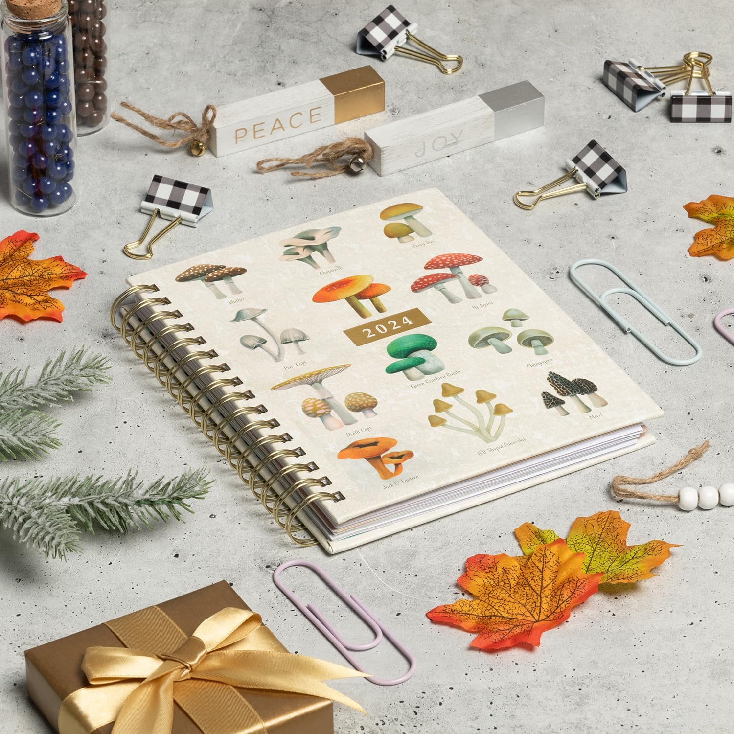 2024 Vintage Mushrooms Spiral Fun Planner