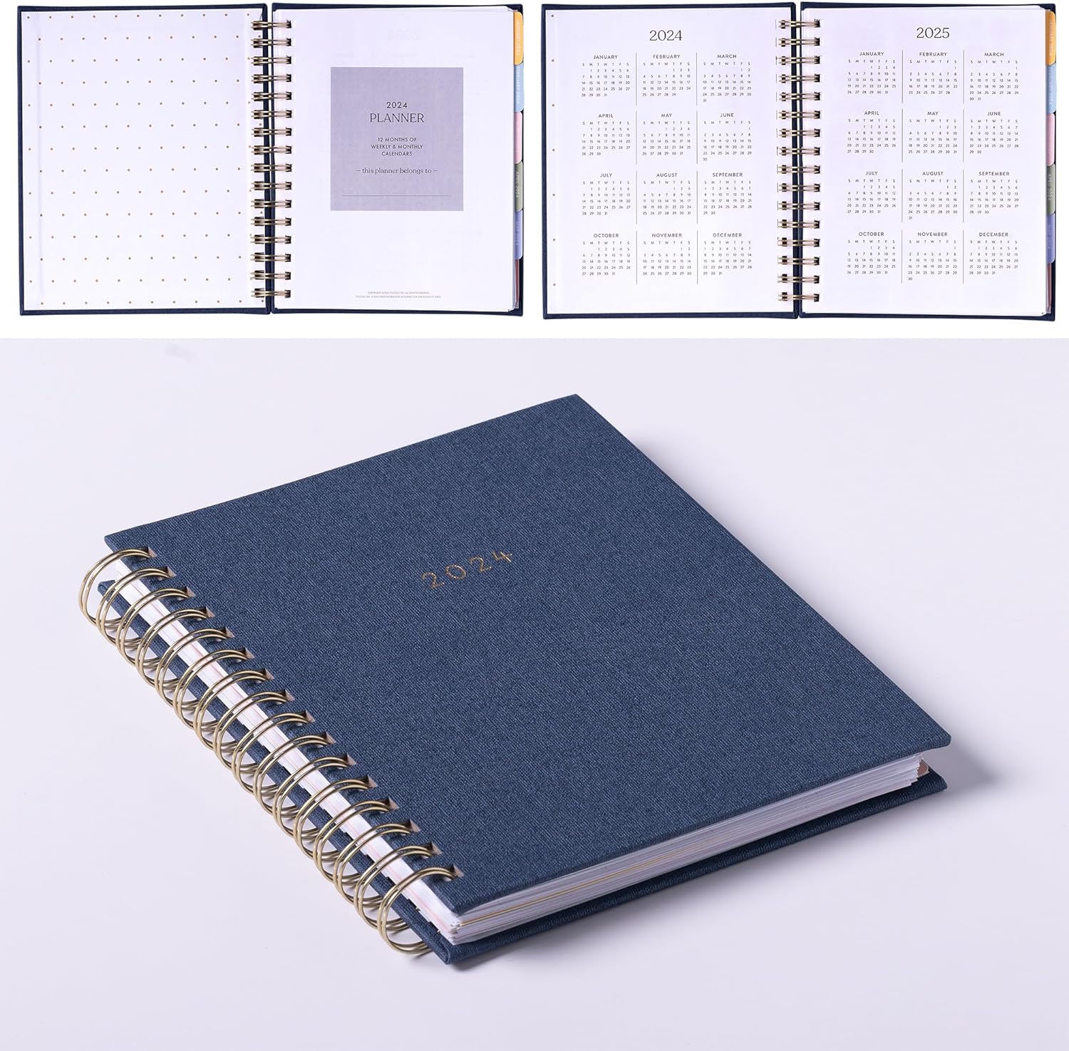 2024 Gray Cambric Spiral Fun Planner