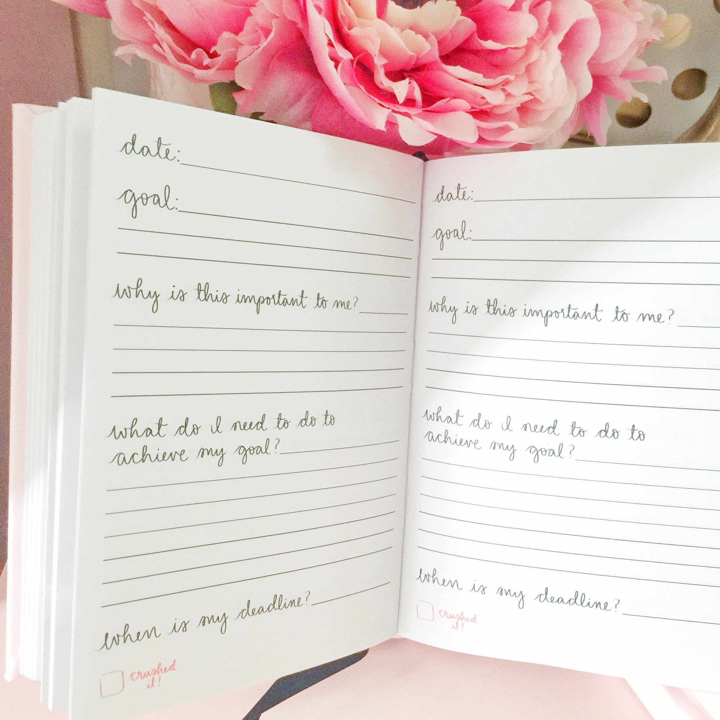 5x7 Inches Her Goals Lay Flat Notebook for Women
