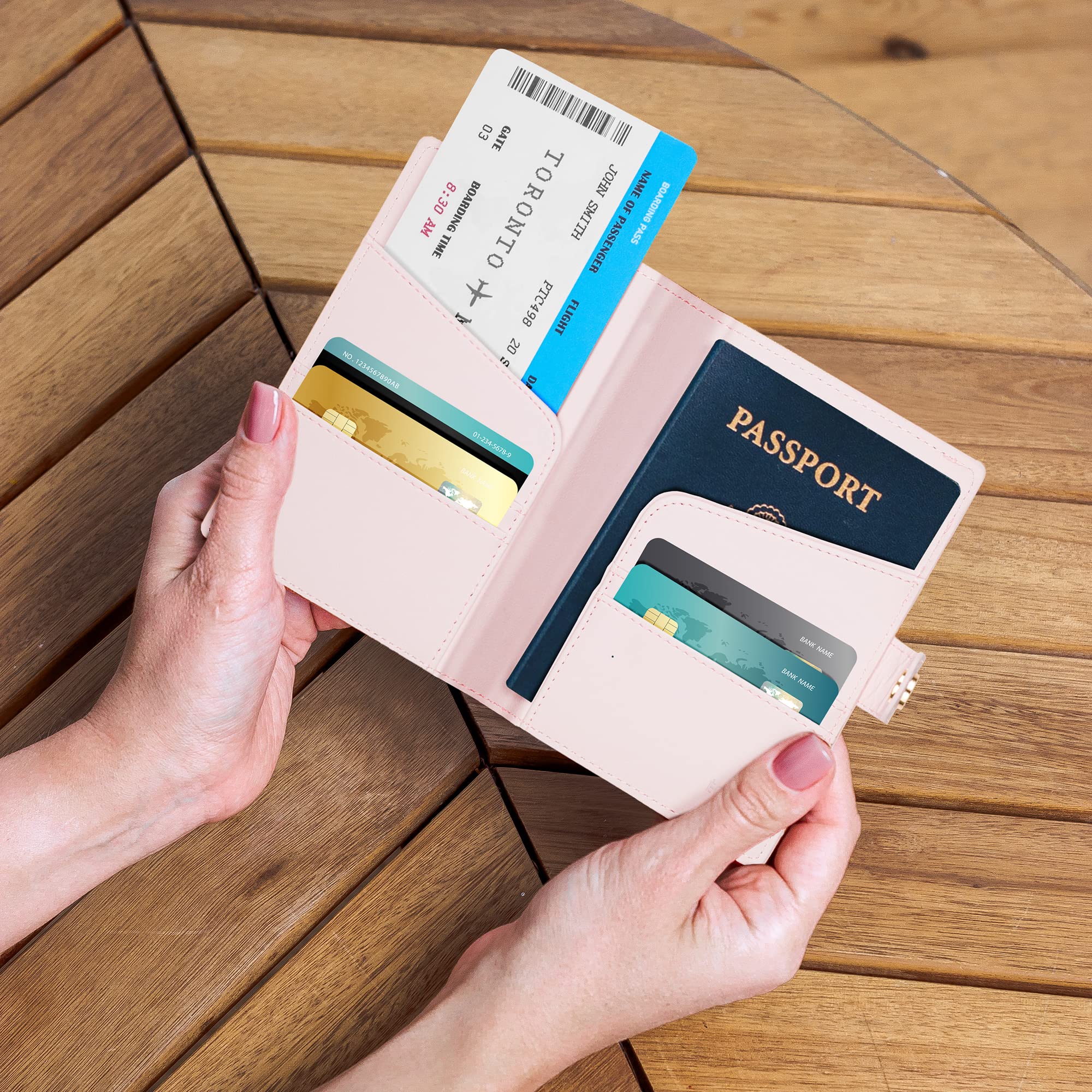 RFID Passport Wallet with Travel Document Flap