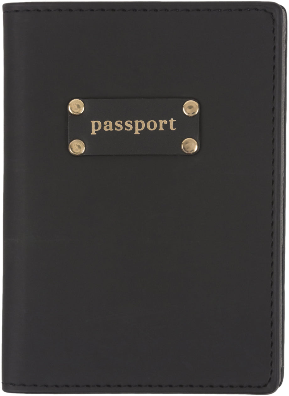 Black Plaque Passport Cover