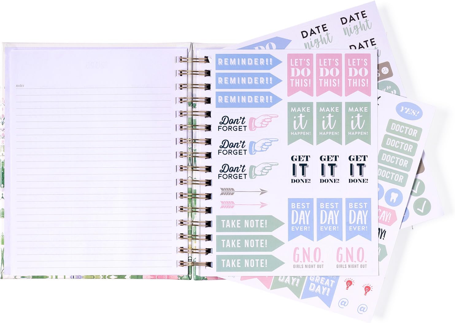 2024 Watercolor Garden Spiral Fun Planner